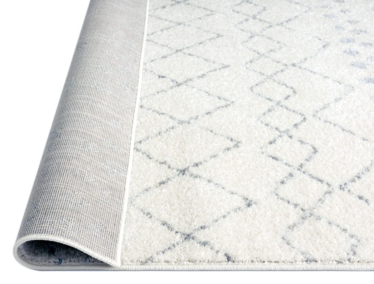 Toni Ivory and Grey Tribal Diamond Rug - Image 10