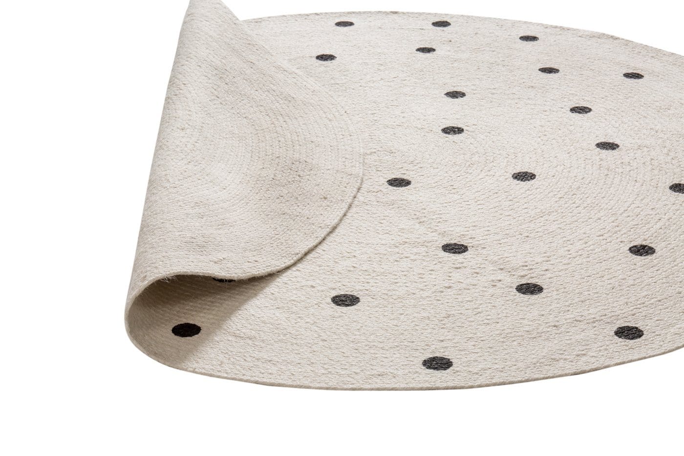 Totit Beige and Black Spotted Round Jute Rug - Image 10