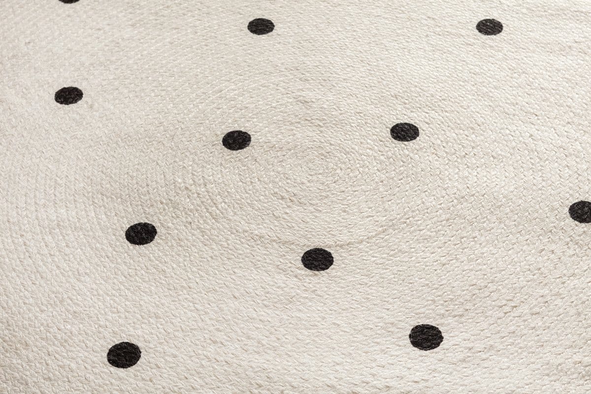 Totit Beige and Black Spotted Round Jute Rug - Image 11