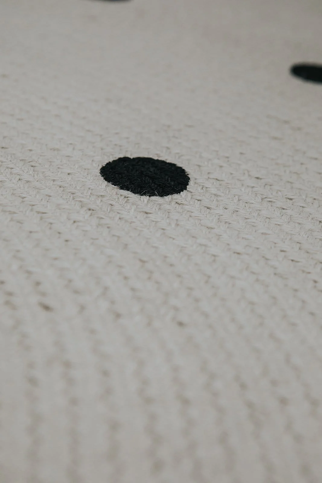 Totit Beige and Black Spotted Round Jute Rug - Image 6