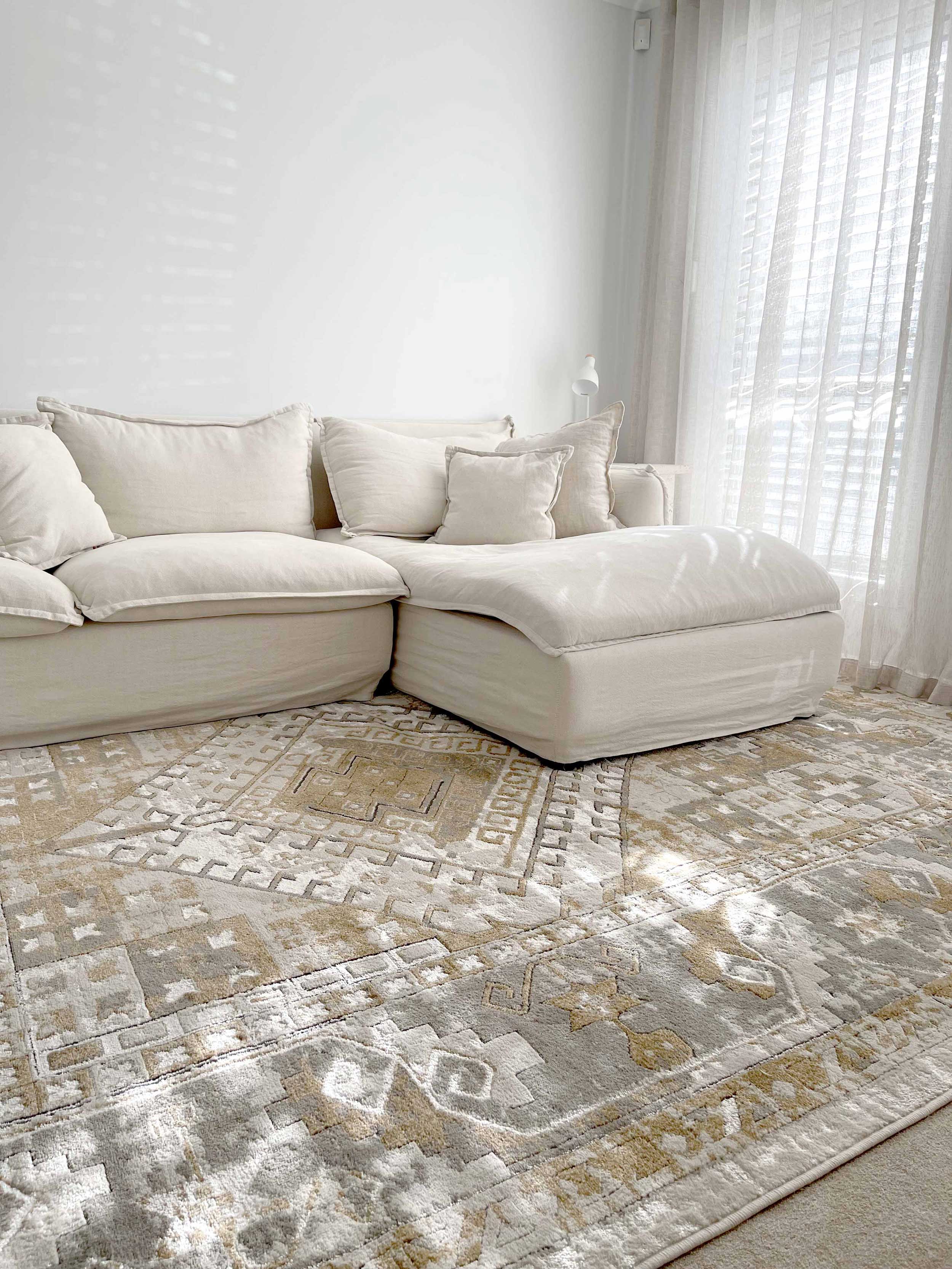 Tupelo Beige And Grey Tribal Medallion Rug - Image 3