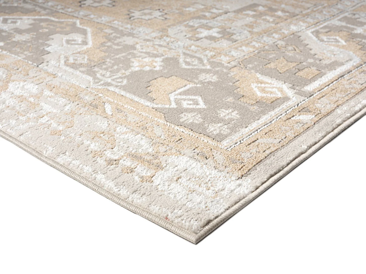 Tupelo Beige And Grey Tribal Medallion Rug - Image 7