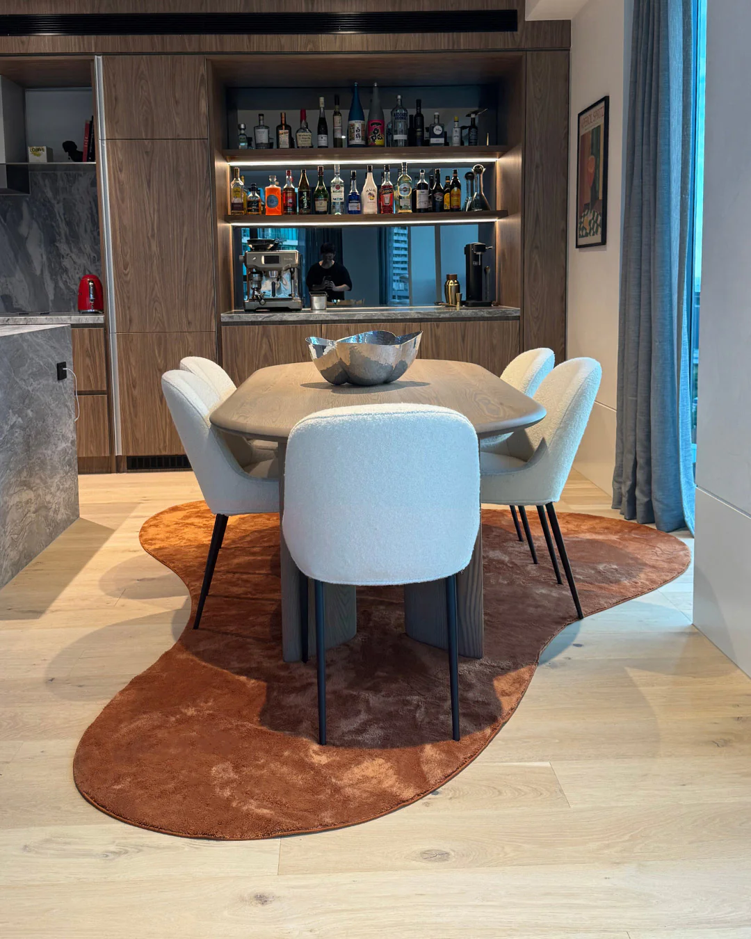 Tyra Terracotta Brown Irregular Shape Washable Rug - Image 4
