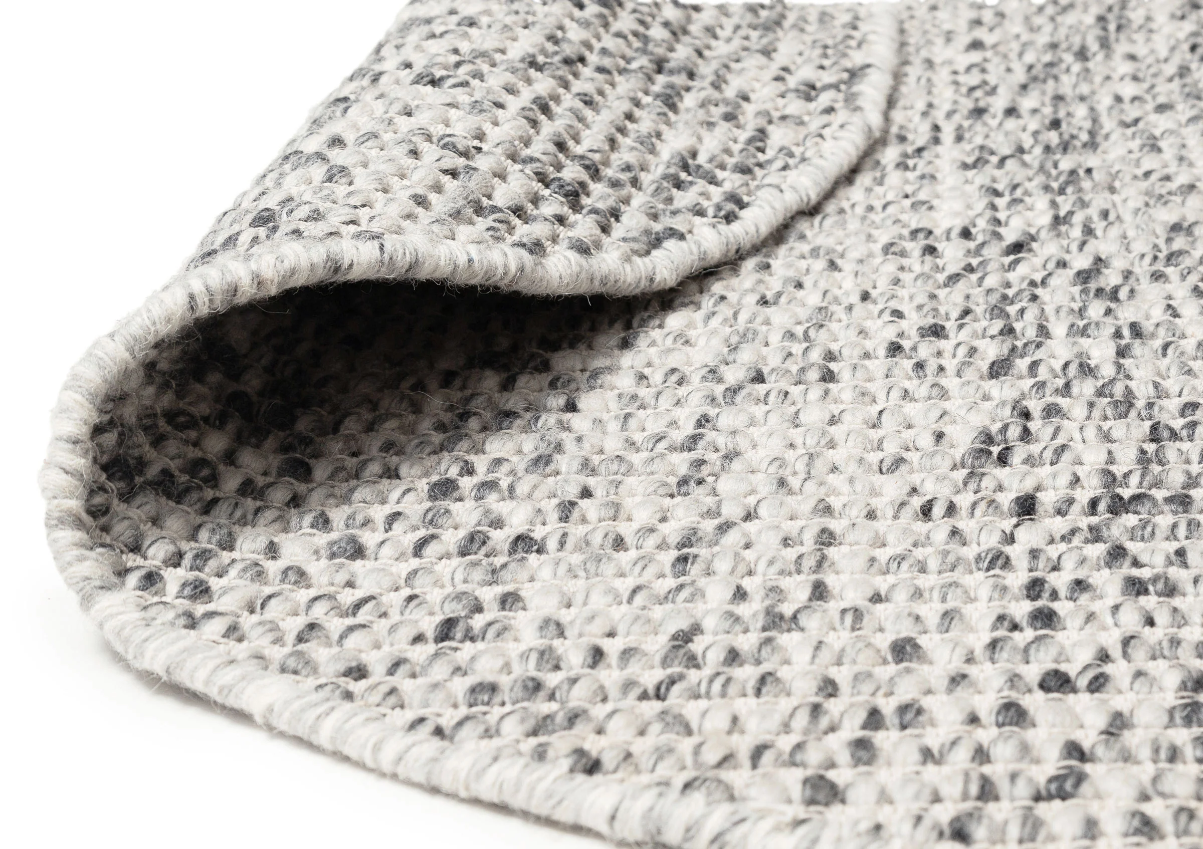 Vaasa Marbled Grey Chunky Wool Round Rug - Image 7