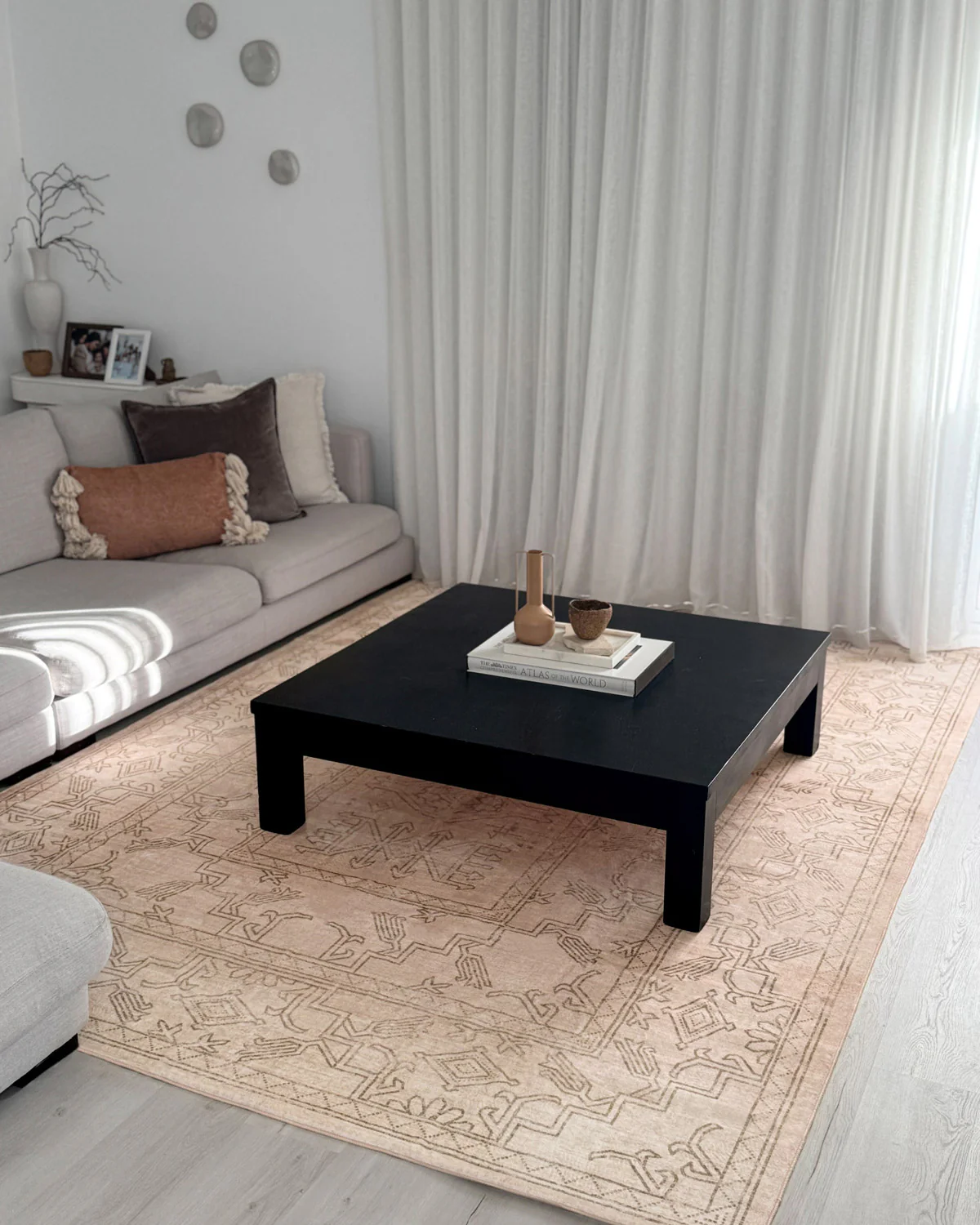 Valetta Beige Medallion Washable Rug - Image 2