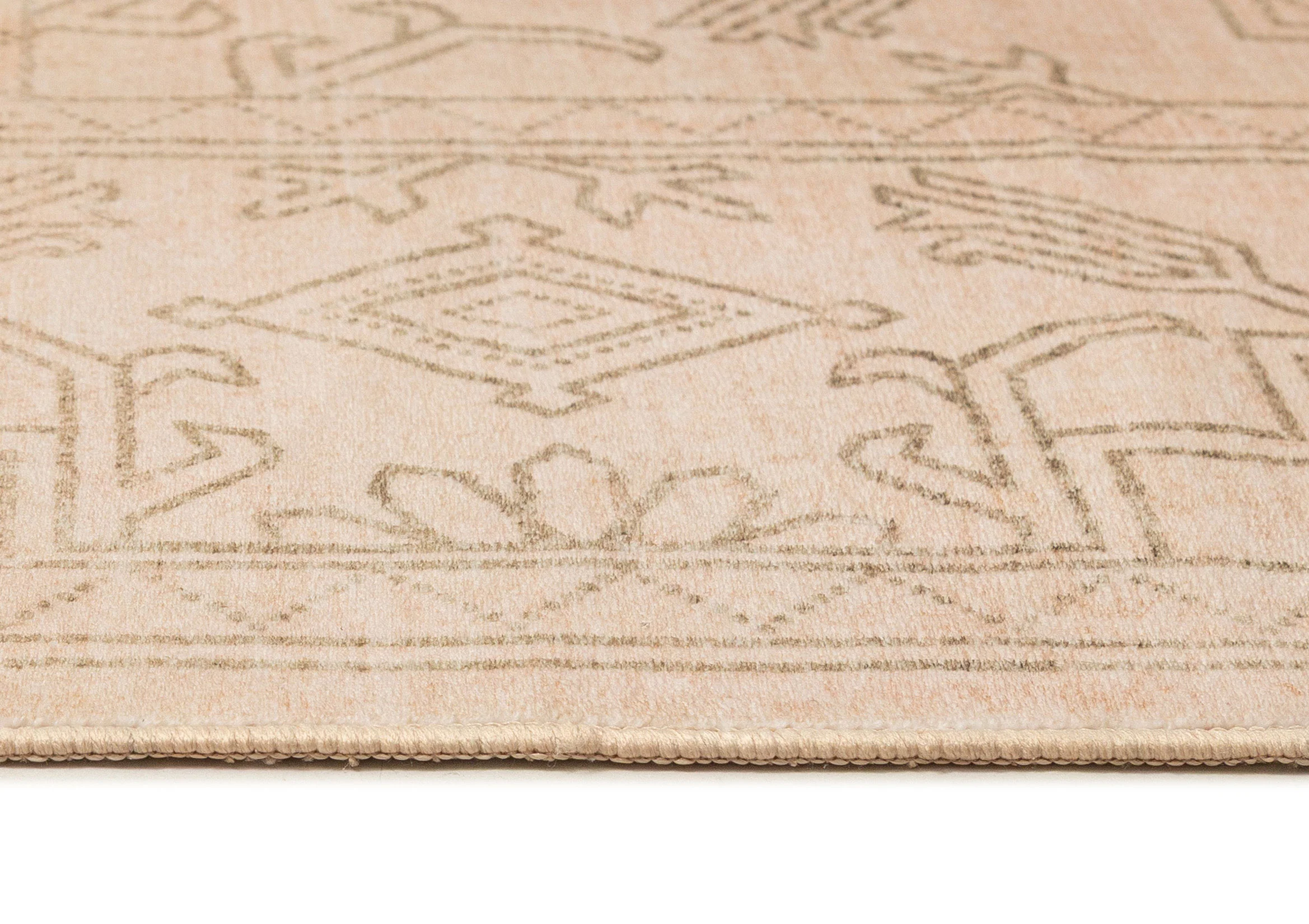 Valetta Beige Medallion Washable Rug - Image 7