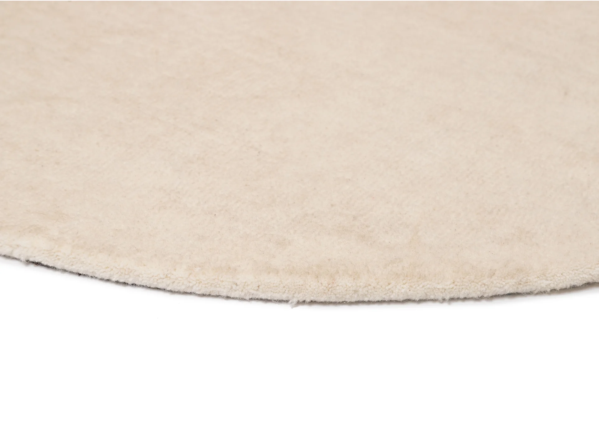 Vanni Solid Cream Curved Wool Rug - Image 12