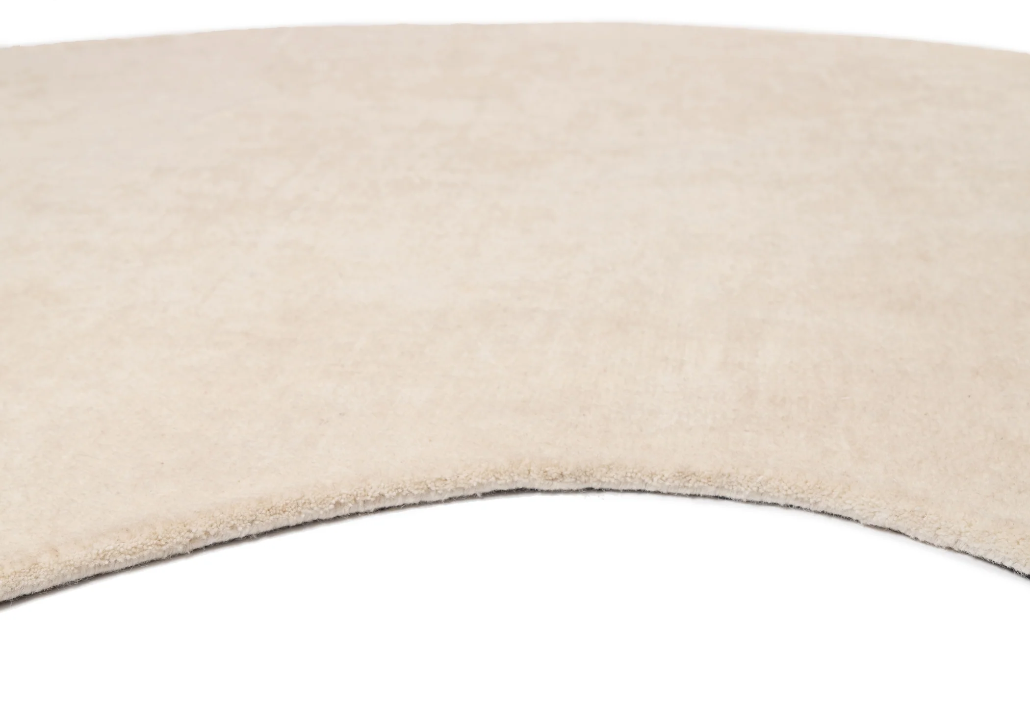 Vanni Solid Cream Curved Wool Rug - Image 13