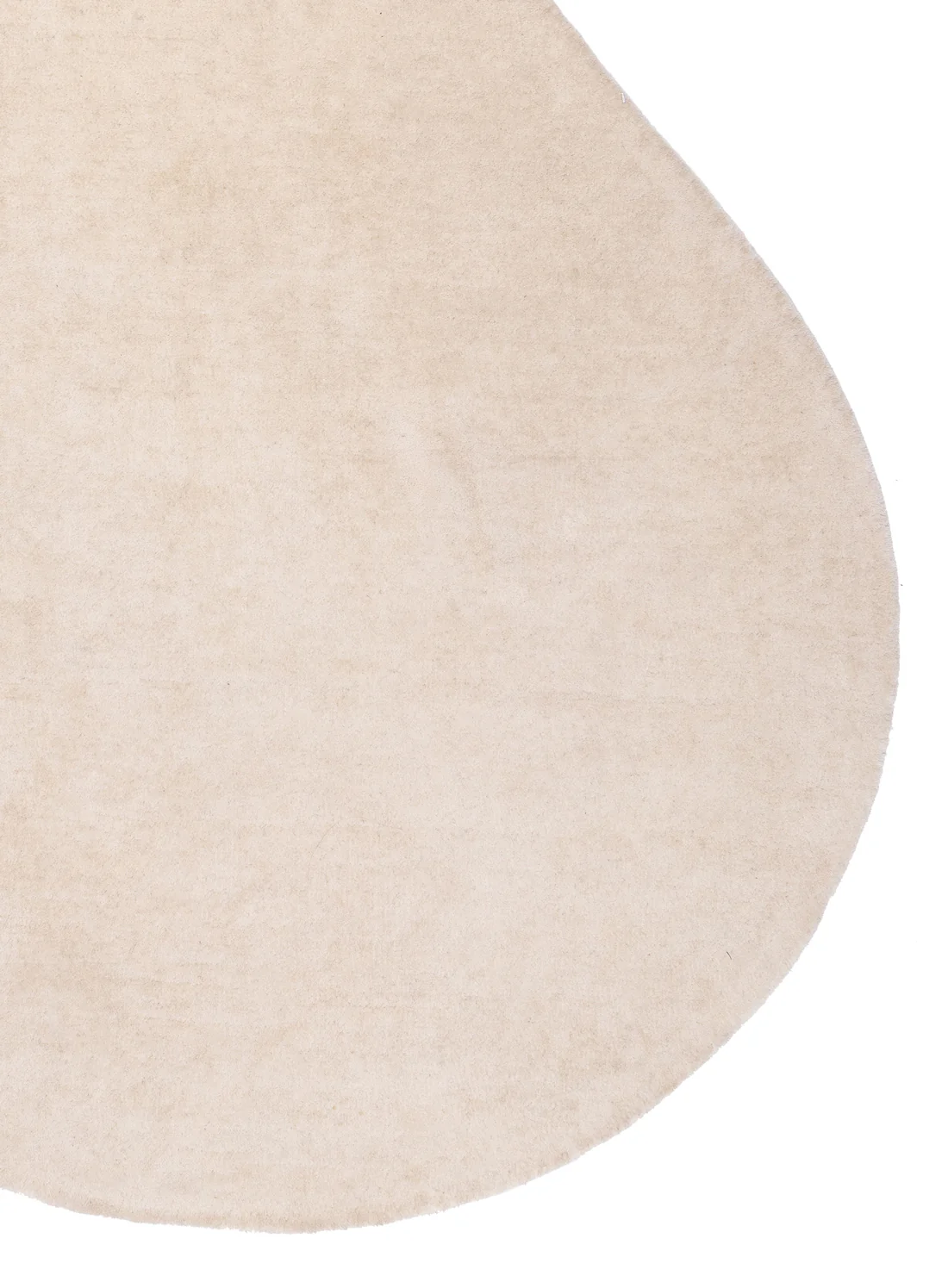Vanni Solid Cream Curved Wool Rug - Image 15
