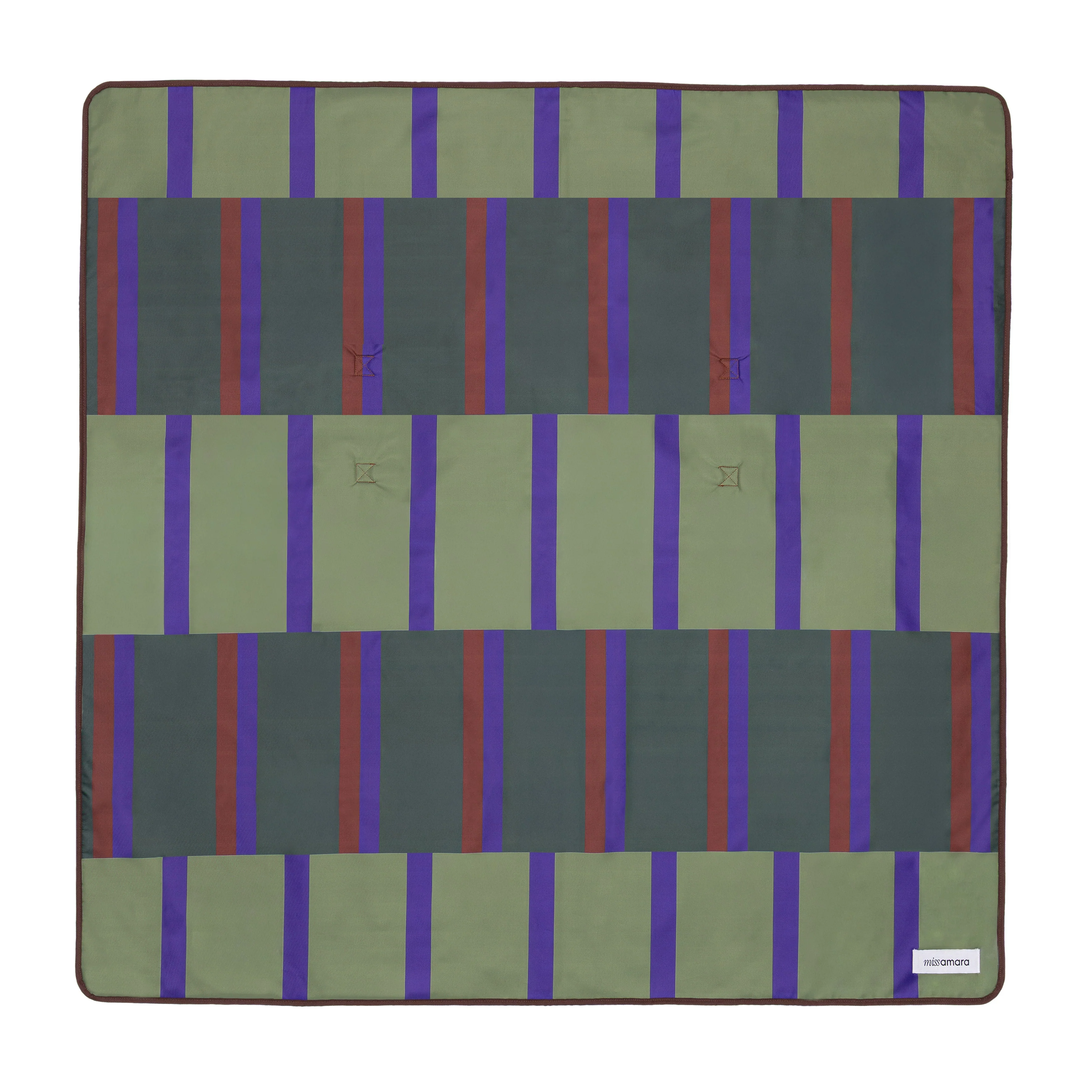 Varda Olive Navy and Oxblood Beach Mat