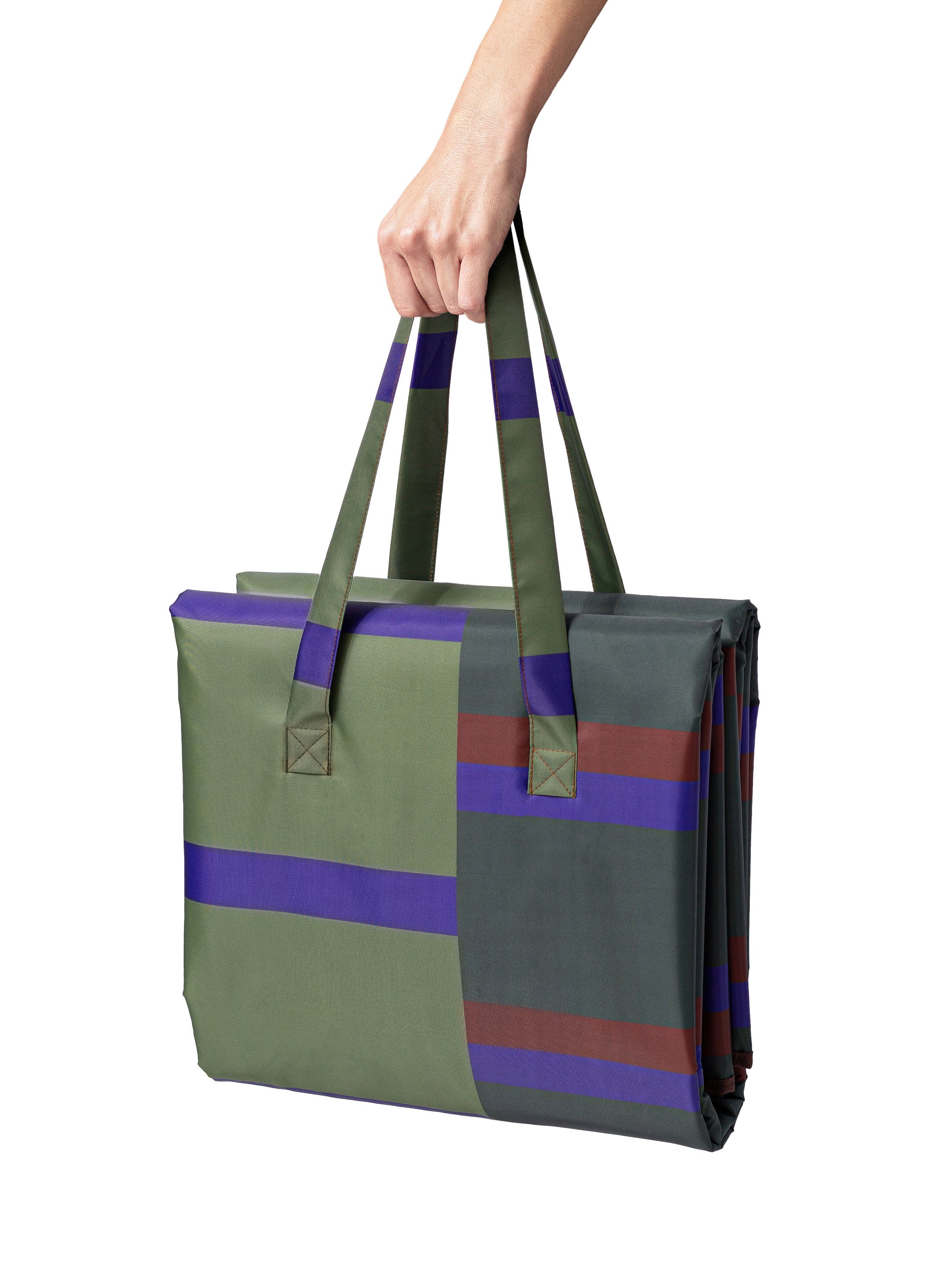 Varda Olive Navy and Oxblood Beach Mat - Image 5
