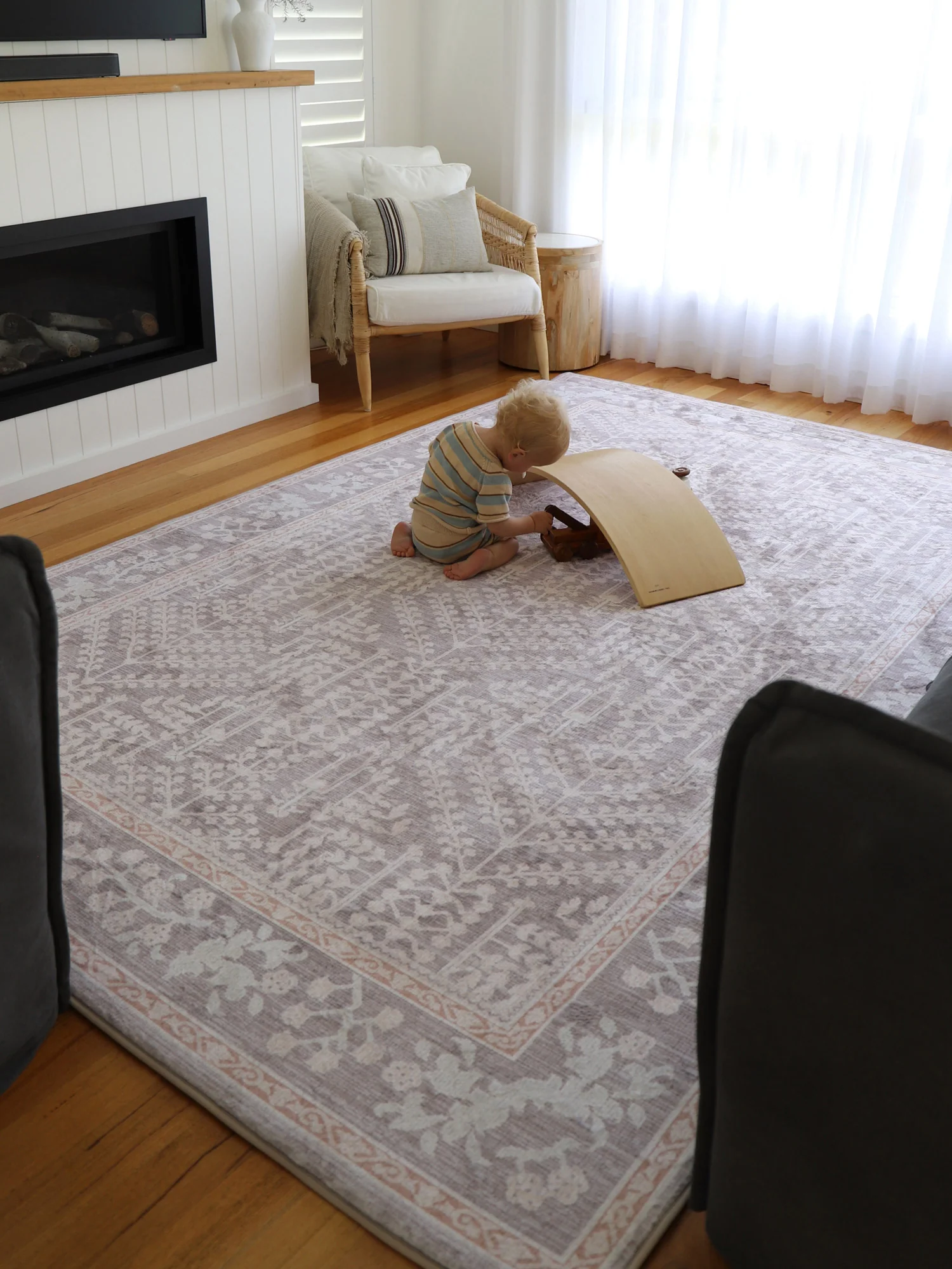 Vela Brown Grey Plush Rollie Pollie Playmat - Image 2