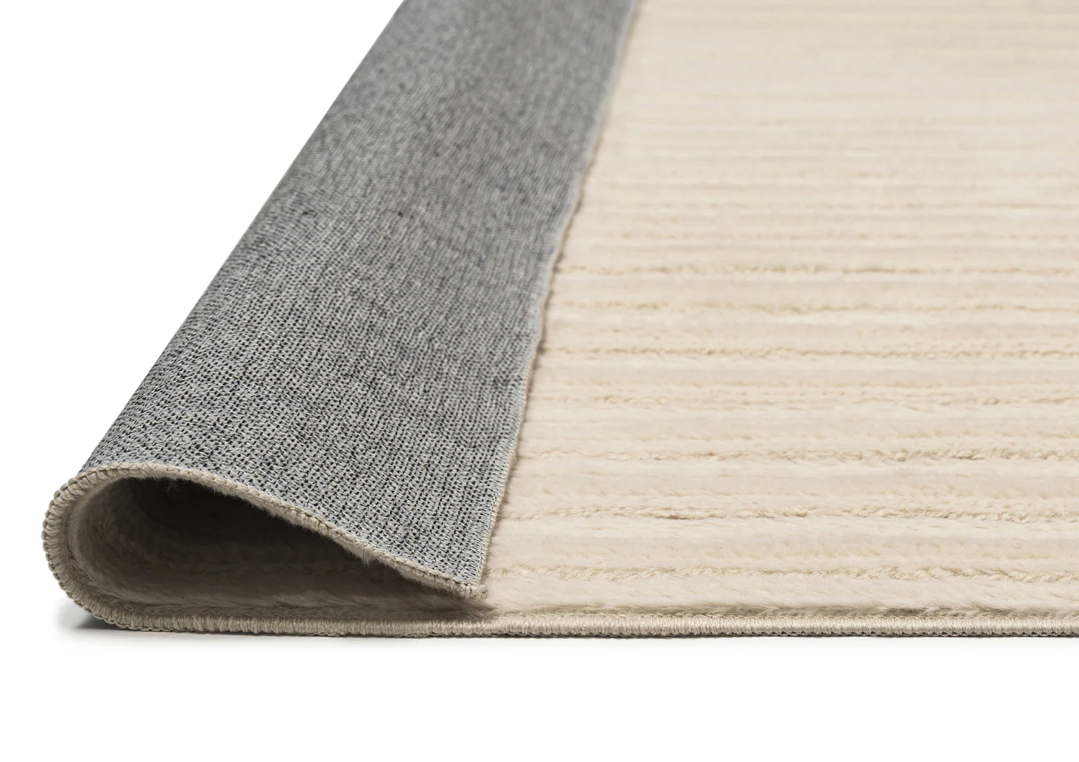 Veluz Cream Striped Washable Faux Fur Rug - Image 10