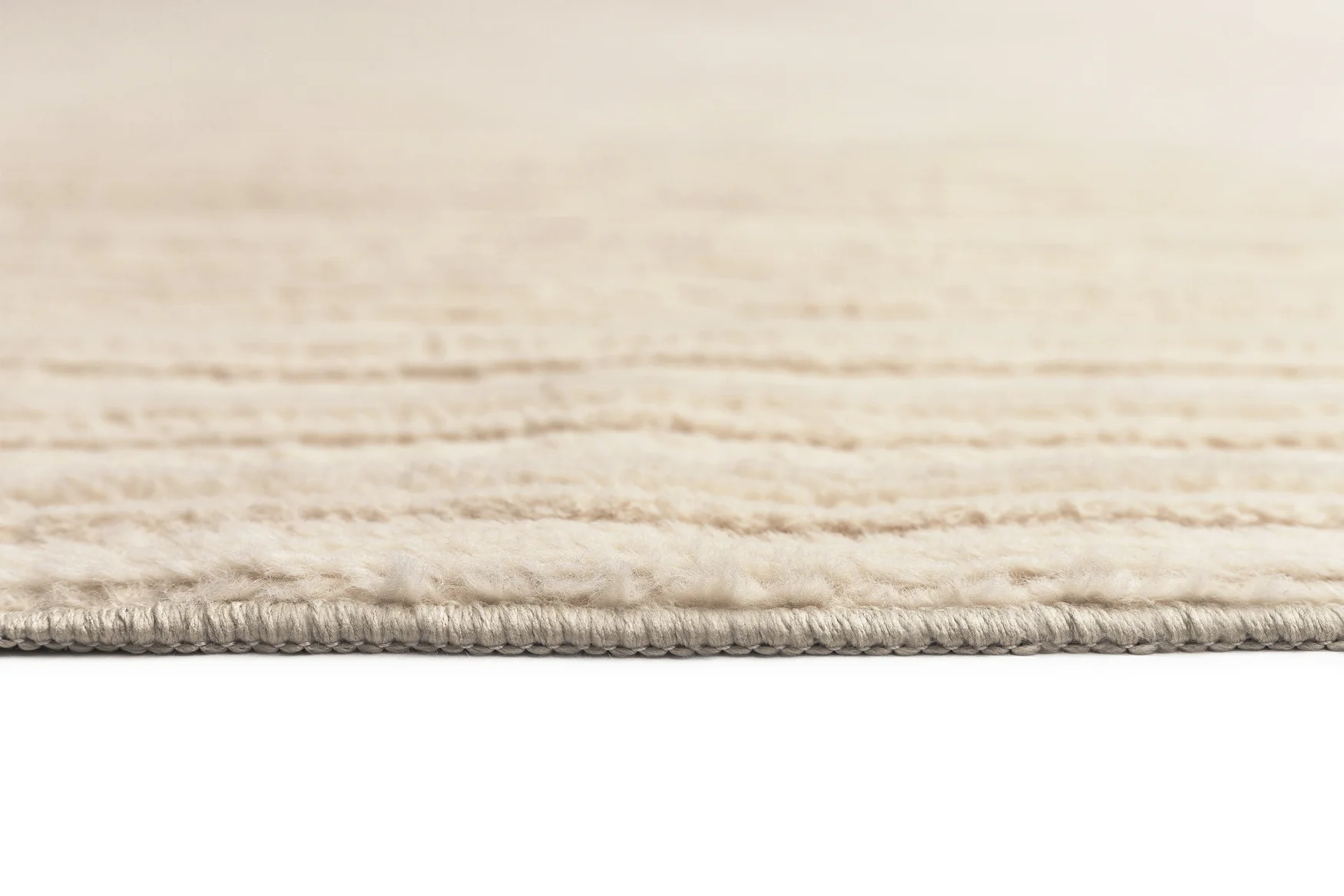 Veluz Cream Striped Washable Faux Fur Rug - Image 12