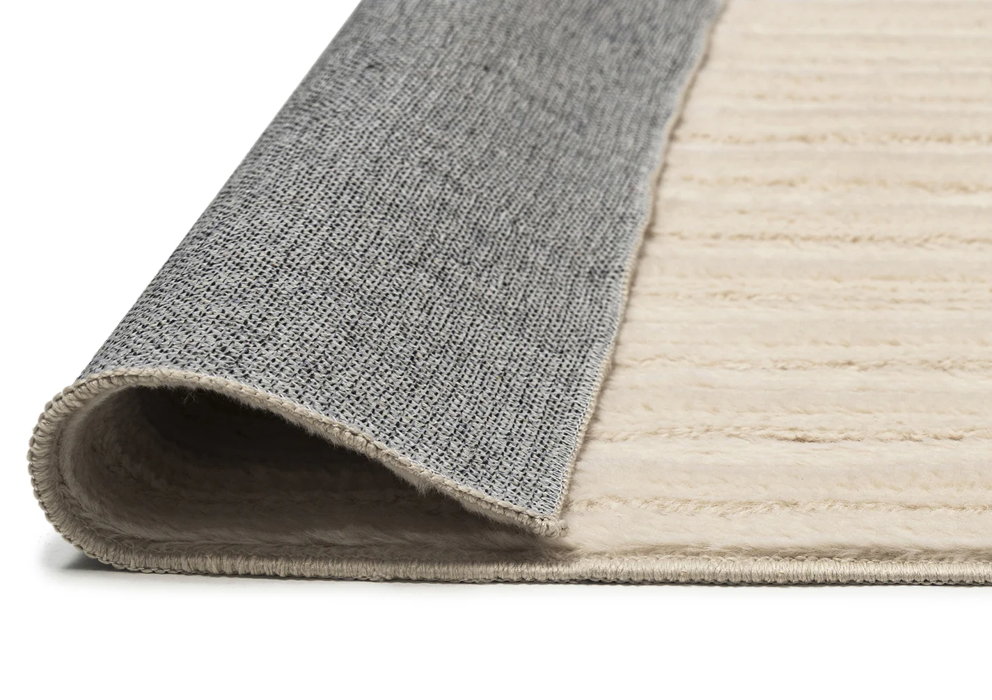 Veluz Cream Striped Washable Faux Fur Runner Rug - Image 10