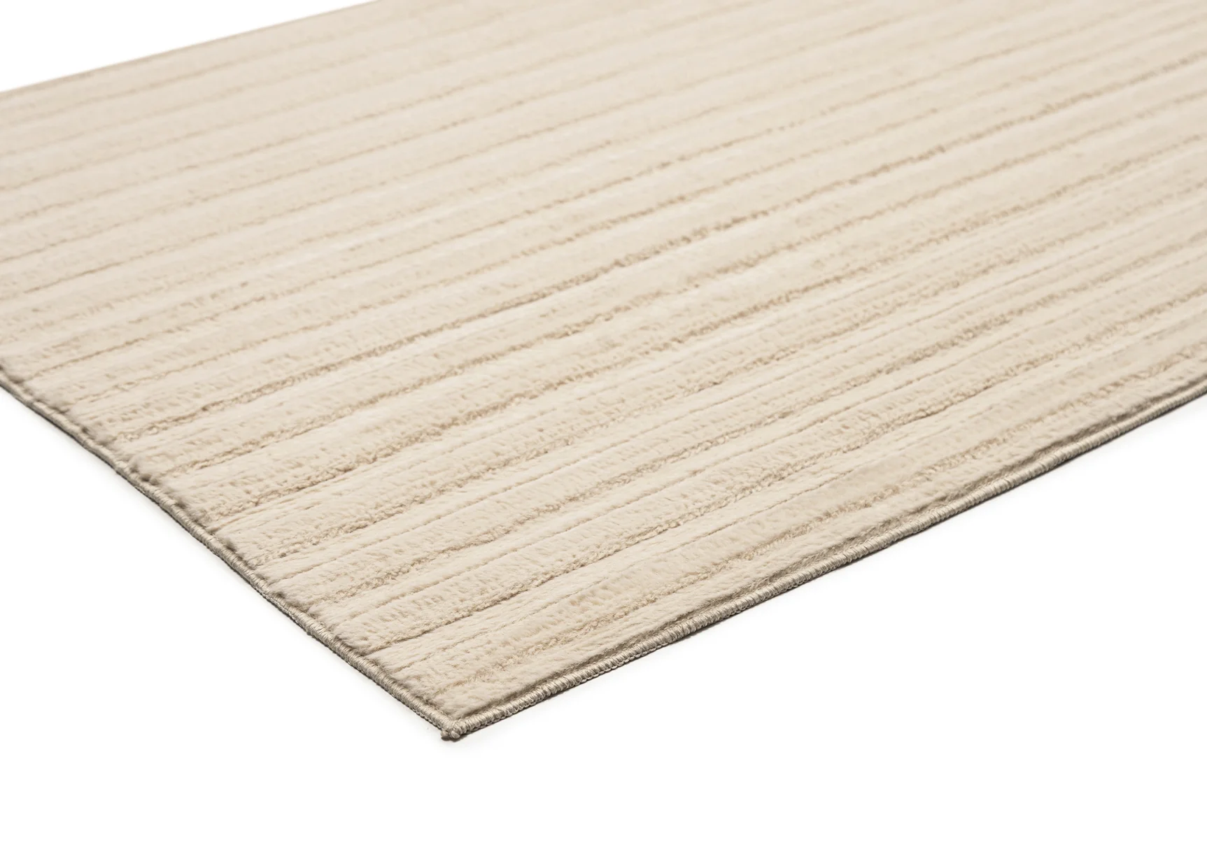Veluz Cream Striped Washable Faux Fur Runner Rug - Image 8