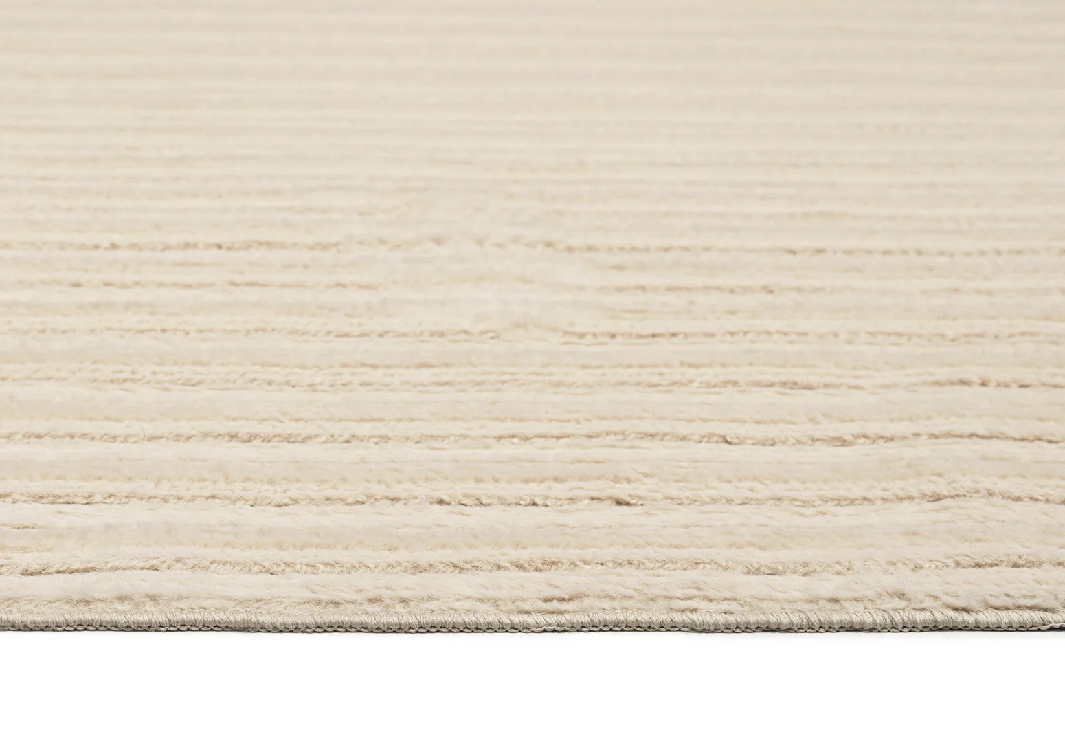 Veluz Cream Striped Washable Faux Fur Runner Rug - Image 9