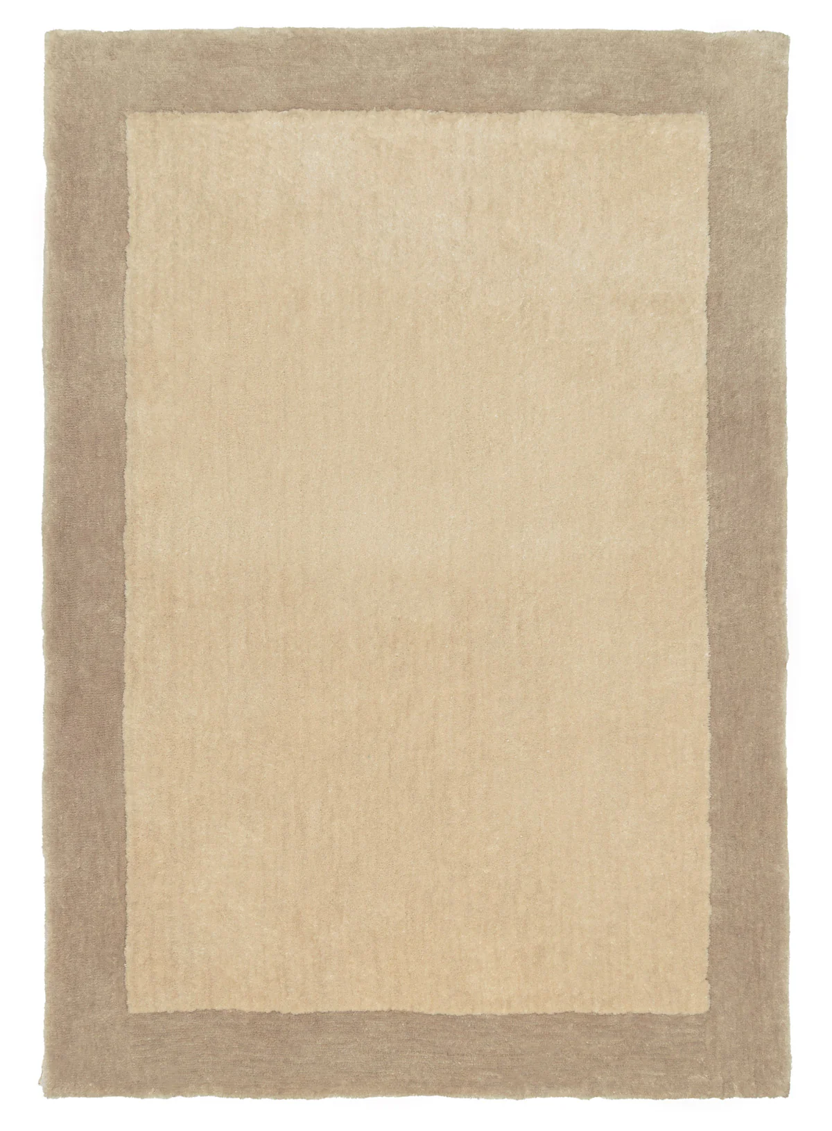 Verity Beige Bordered Shag Rug