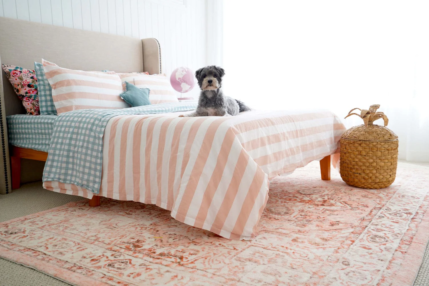 Veronique Peach and Brown Distressed Washable Rug - Image 10