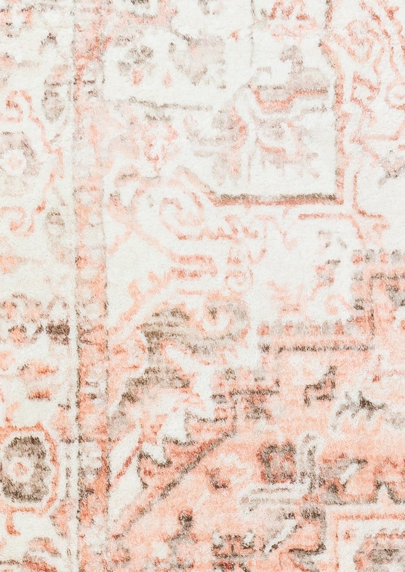 Veronique Peach and Brown Distressed Washable Rug - Image 16