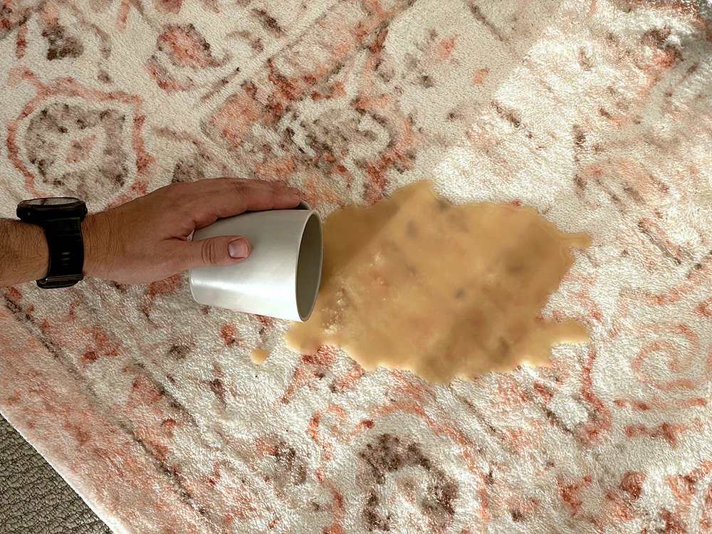 Veronique Peach and Brown Distressed Washable Rug - Image 4