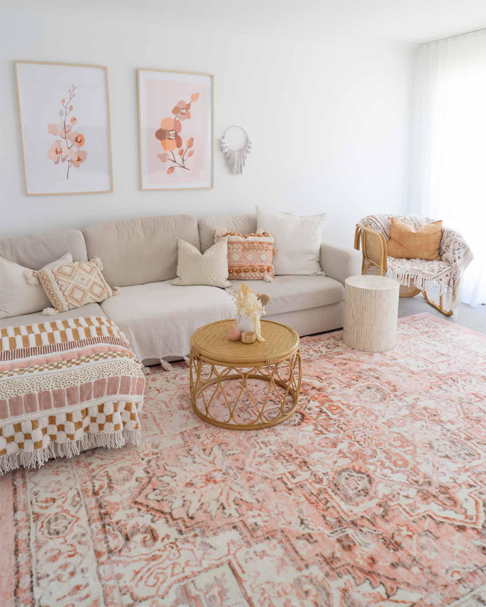 Veronique Peach and Brown Distressed Washable Rug - Image 7