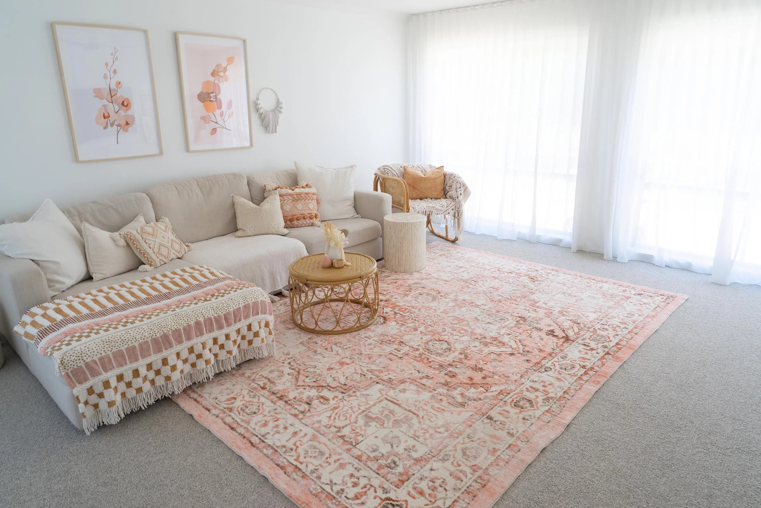 Veronique Peach and Brown Distressed Washable Rug - Image 8