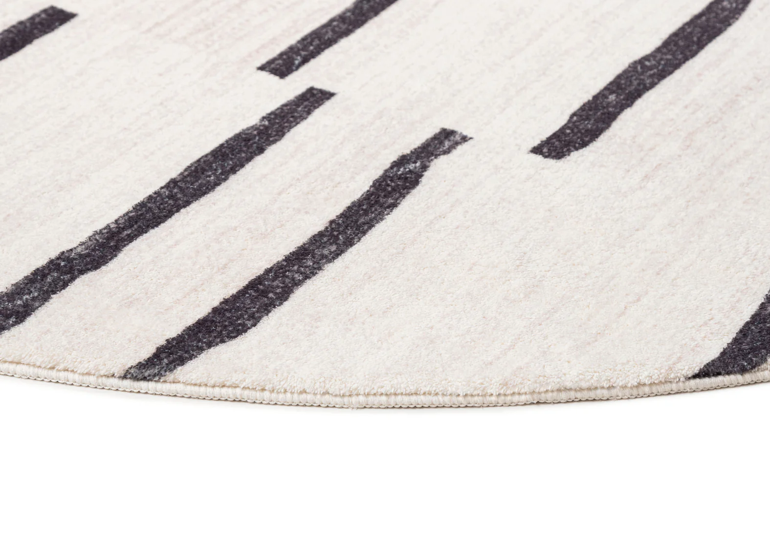 Vesper Black and Ivory Tribal Washable Round Rug - Image 5