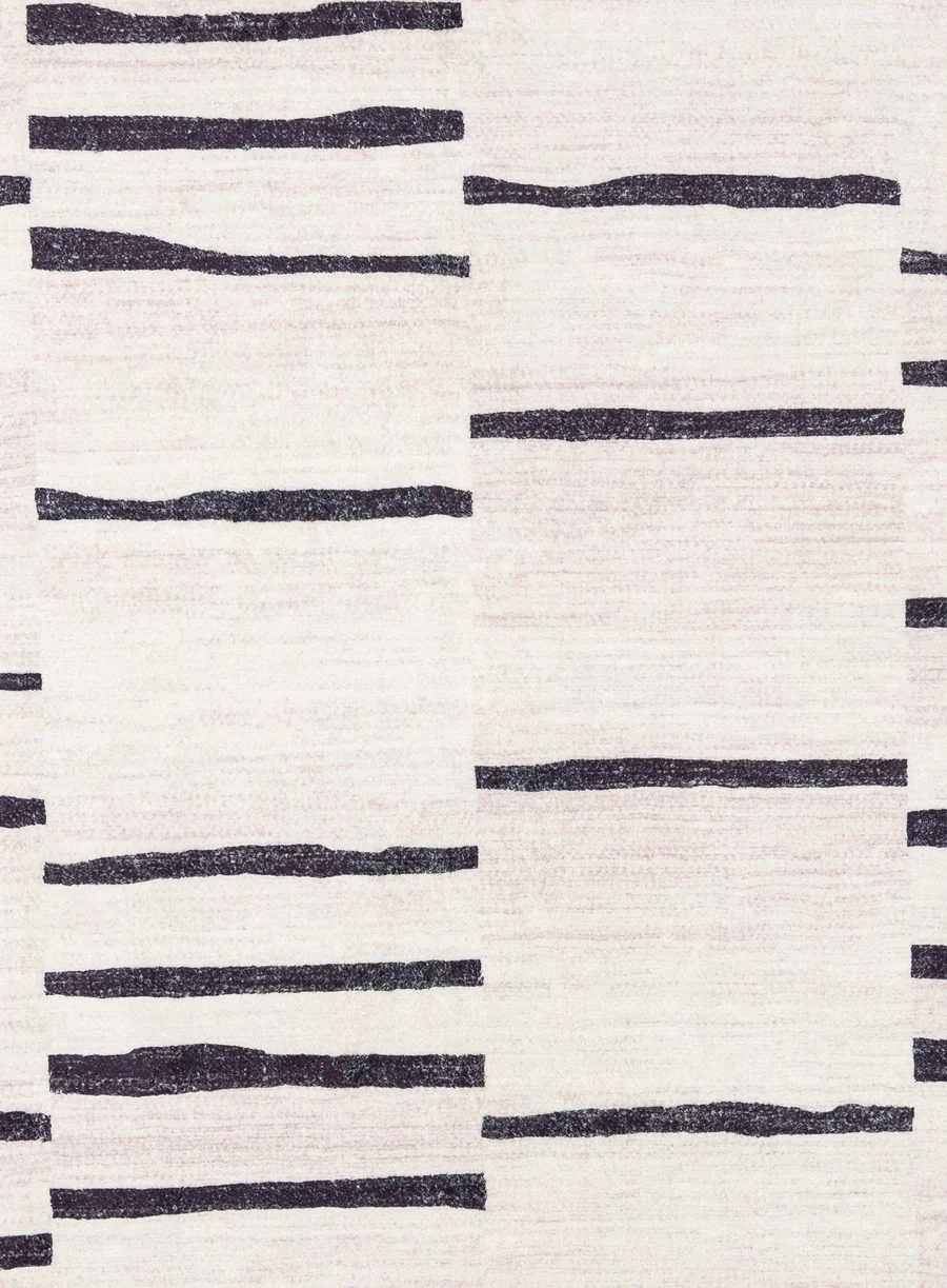 Vesper Black and Ivory Tribal Washable Round Rug - Image 7