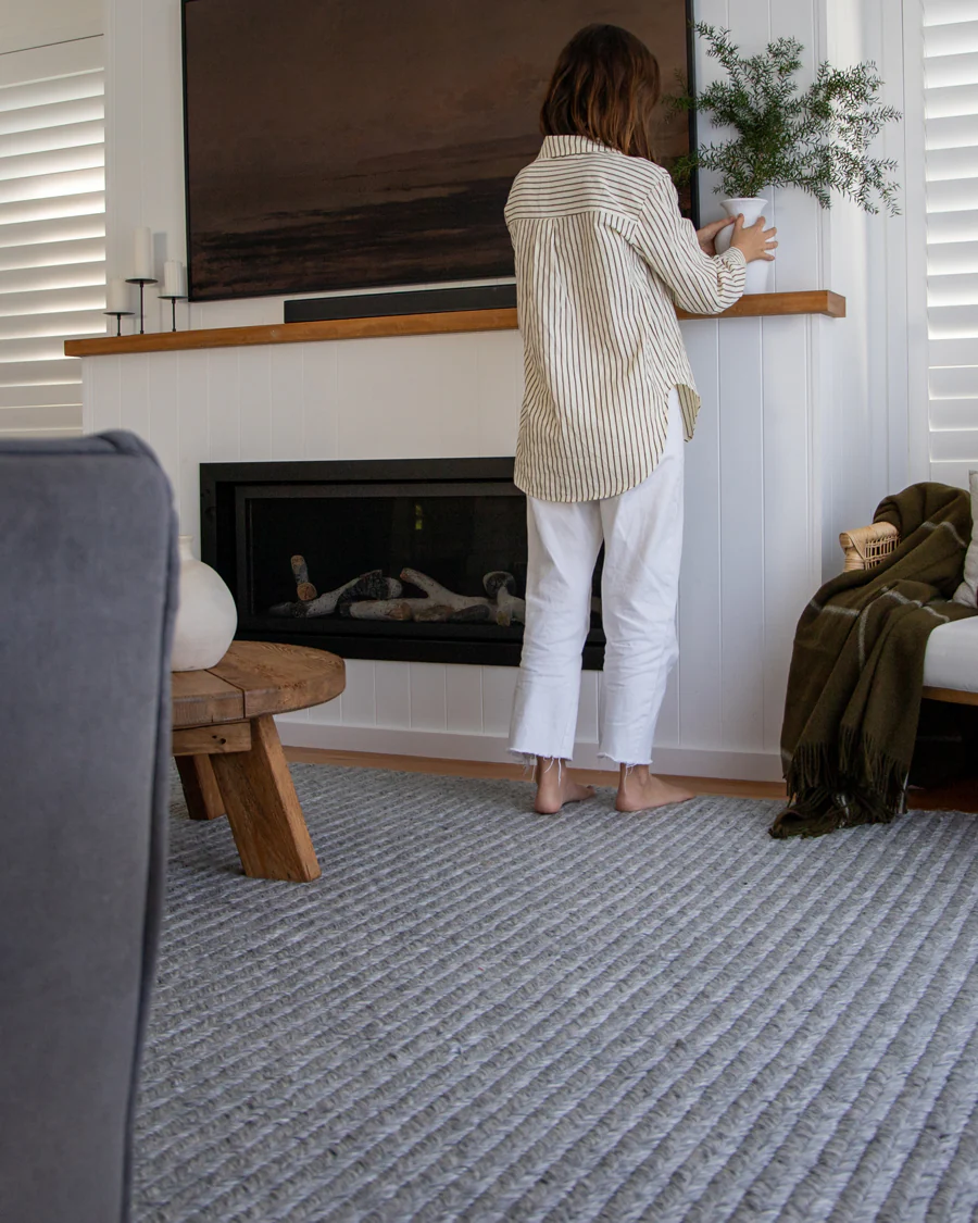 Vica Cream and Grey Braided Rug - Image 10