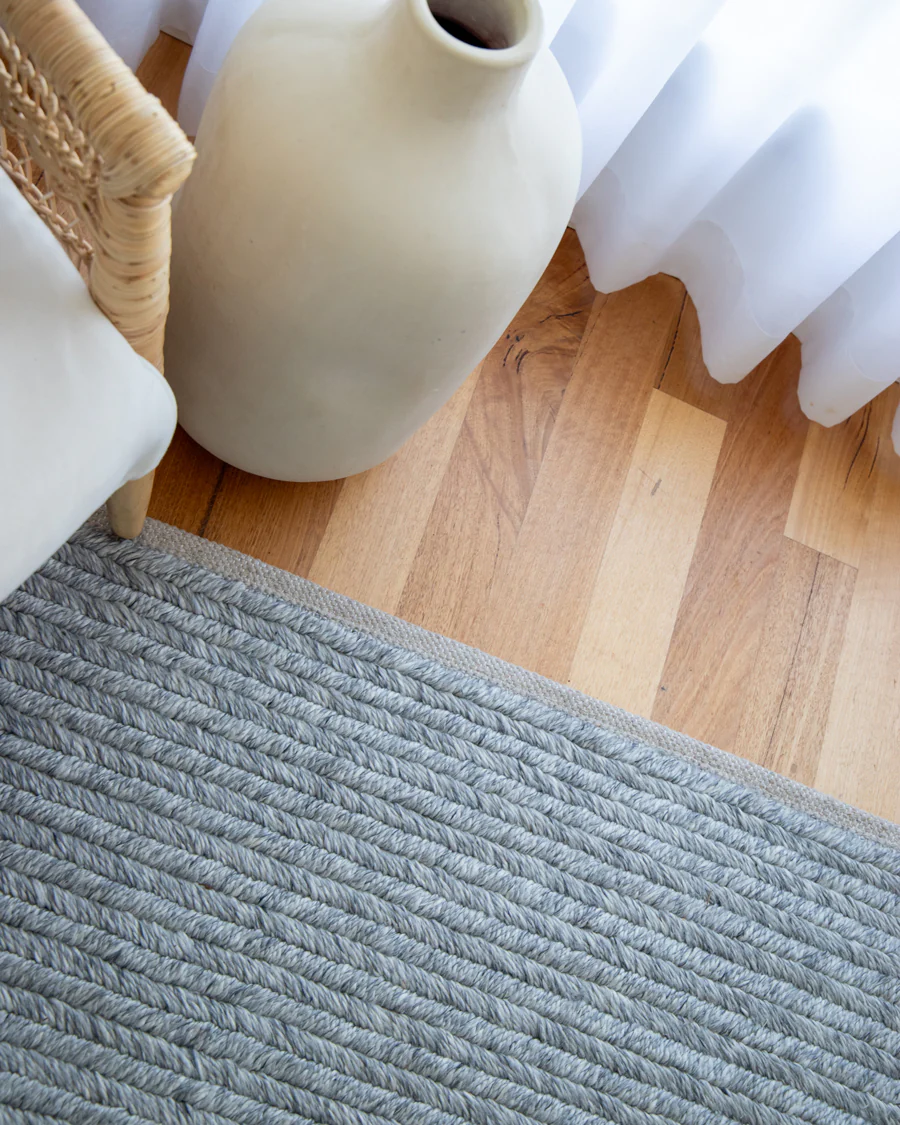 Vica Cream and Grey Braided Rug - Image 12