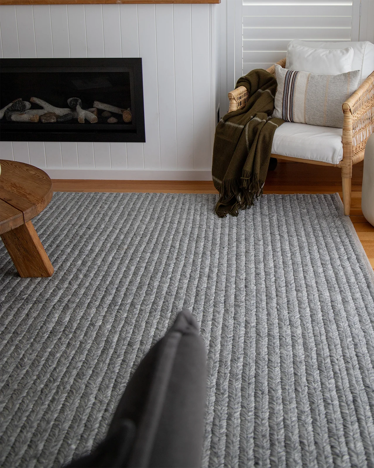 Vica Cream and Grey Braided Rug - Image 2