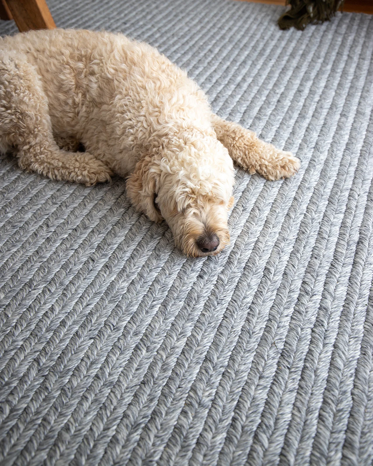 Vica Cream and Grey Braided Rug - Image 4