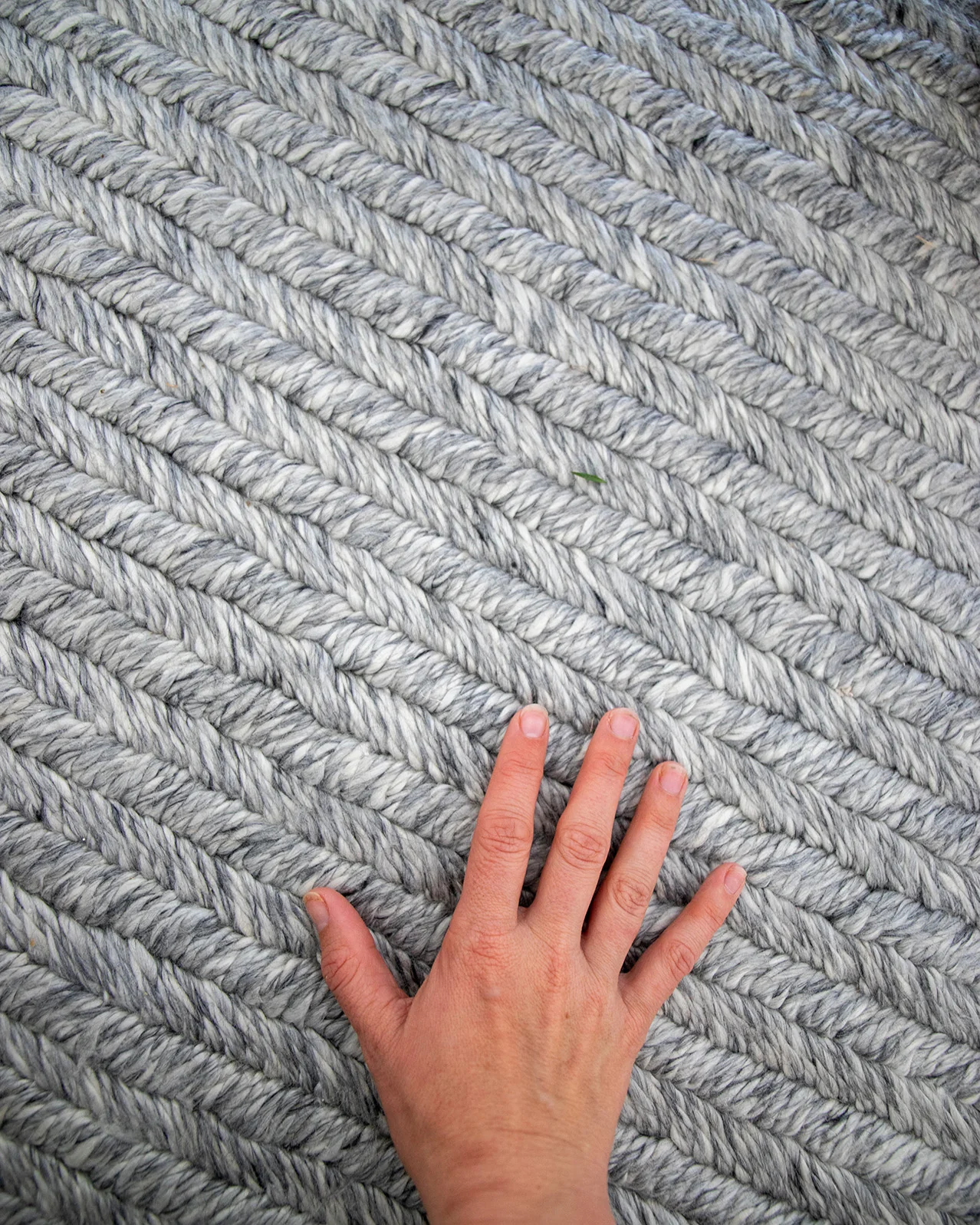 Vica Cream and Grey Braided Rug - Image 6