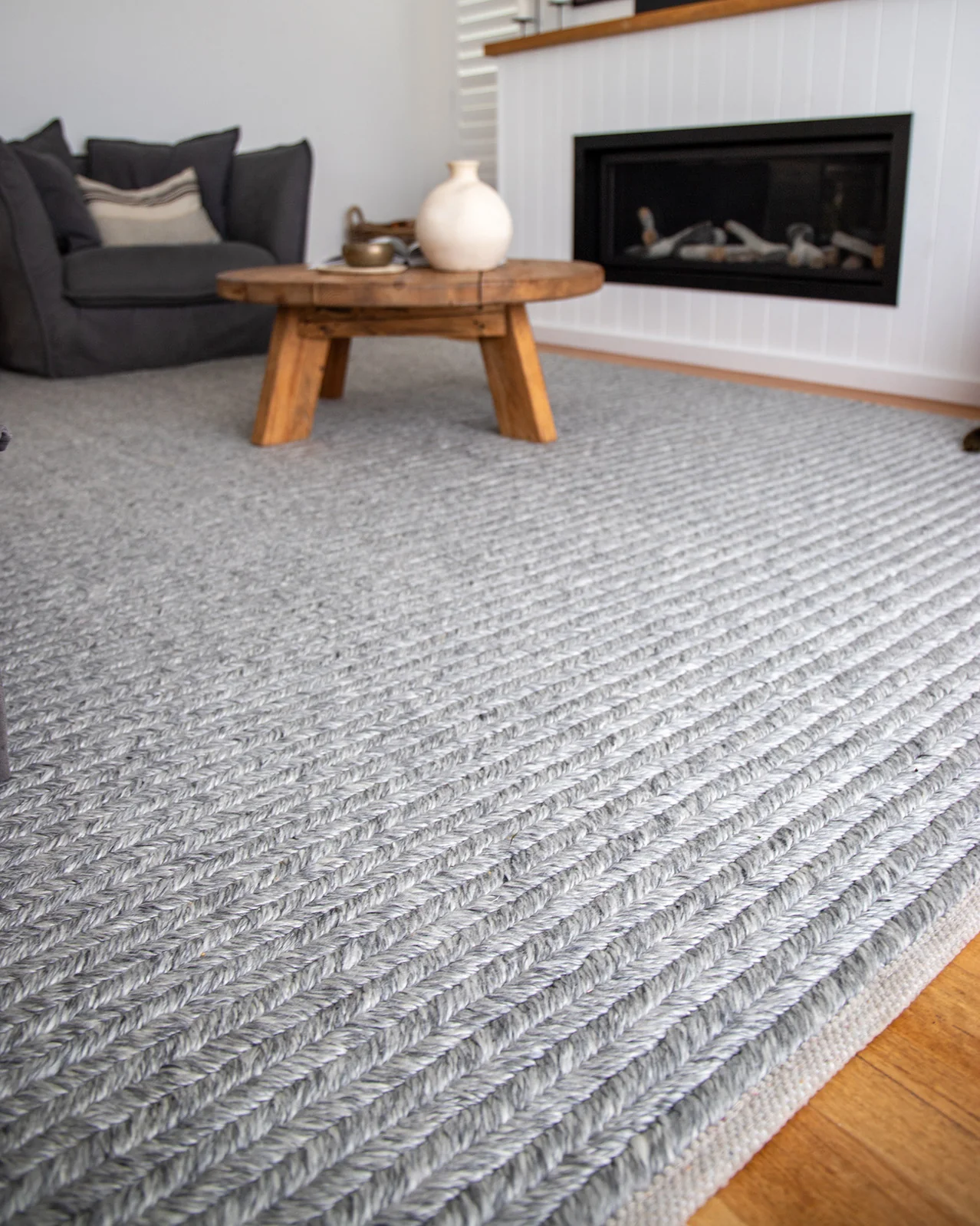 Vica Cream and Grey Braided Rug - Image 8