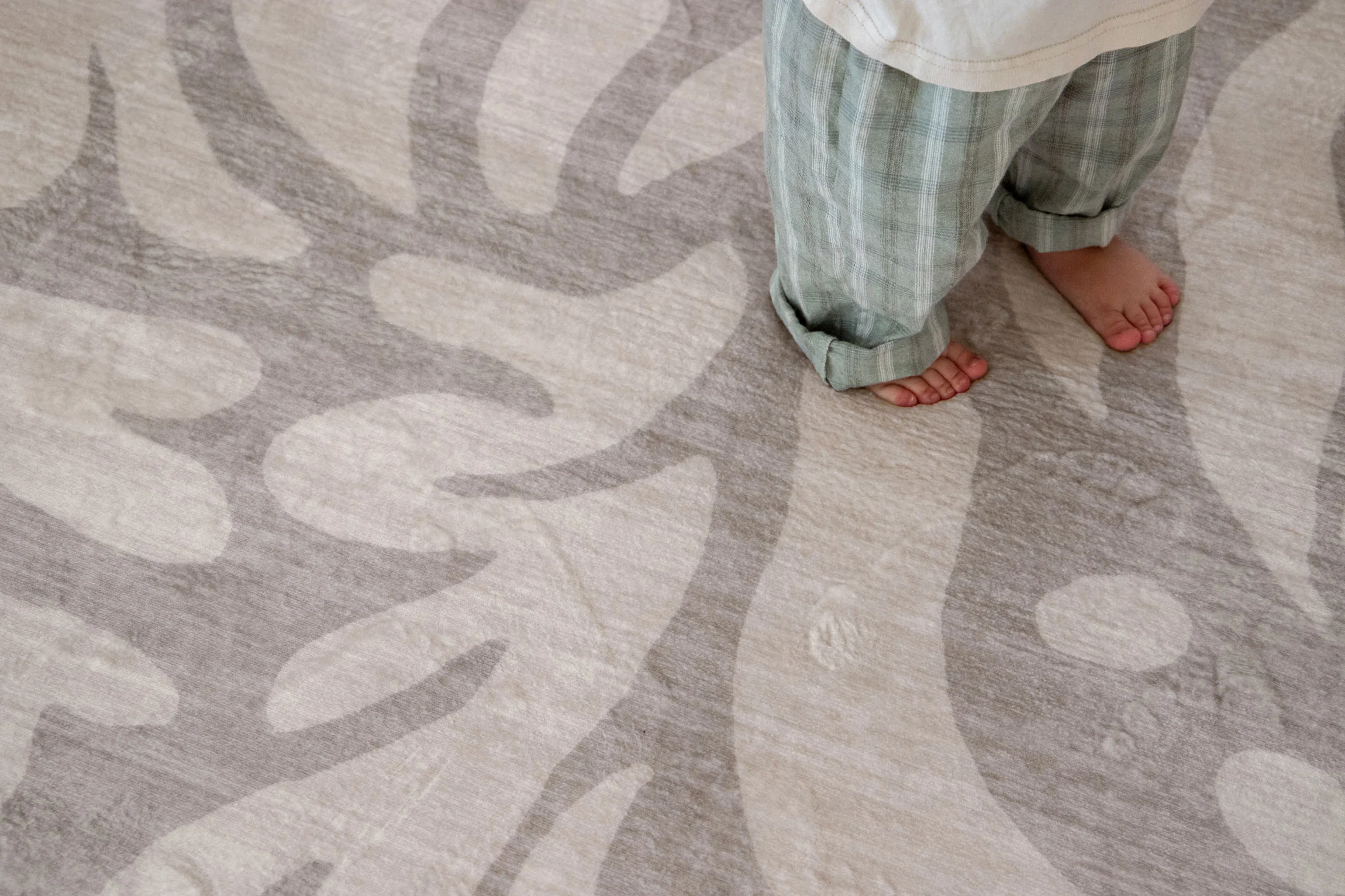 Viki Grey Beige Leaves Rollie Pollie Playmat - Image 5