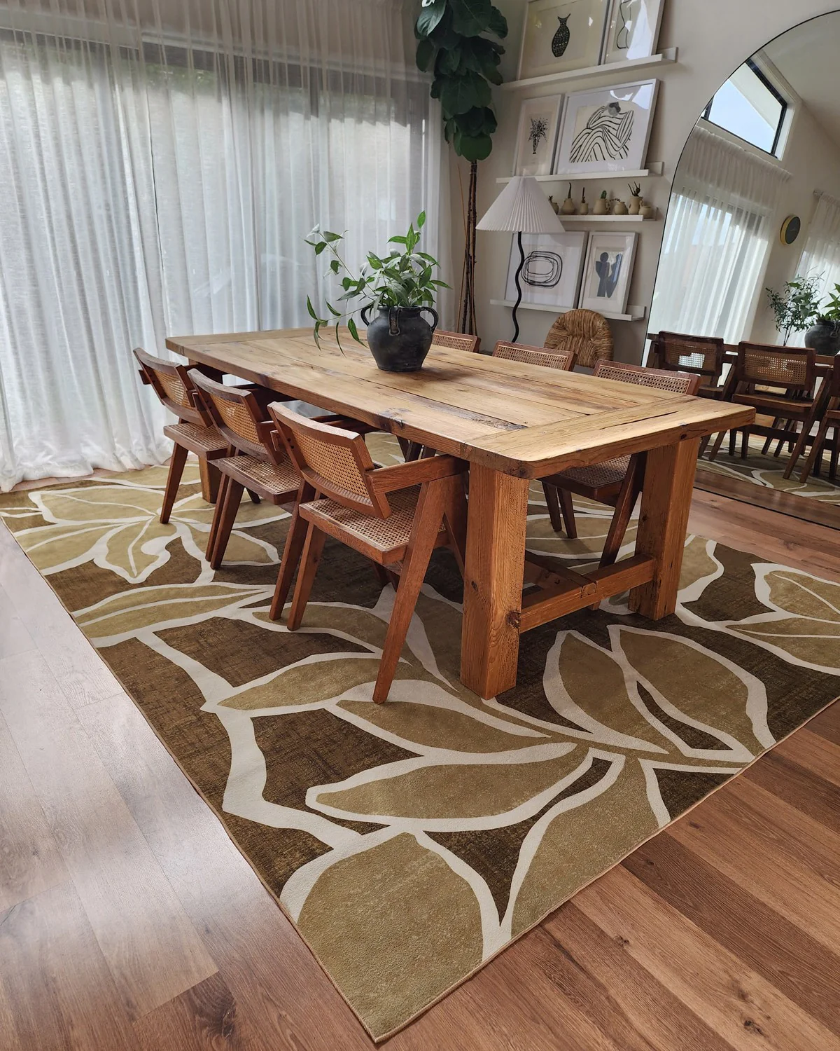 Vivienne Dark Green Botanical Washable Rug - Image 2