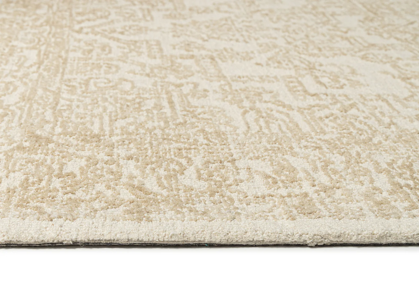 Waleska Ivory Taupe Medallion Tufted Wool Rug - Image 10