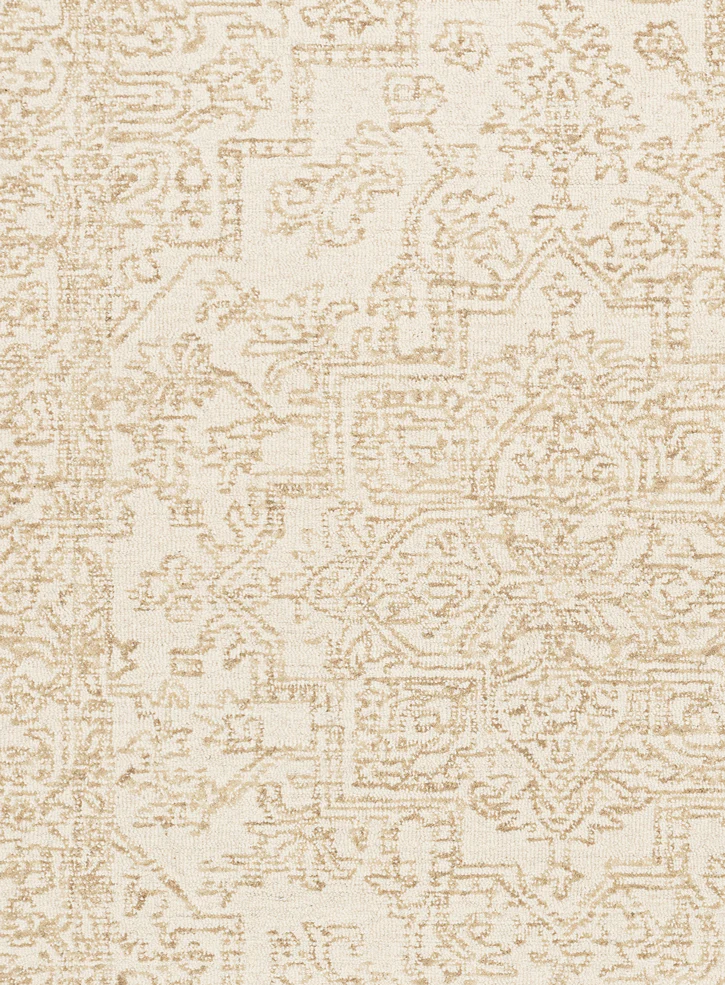 Waleska Ivory Taupe Medallion Tufted Wool Rug - Image 12