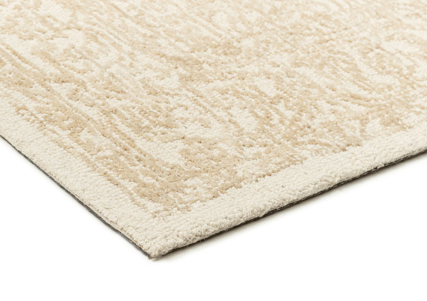 Waleska Ivory Taupe Medallion Tufted Wool Rug - Image 9