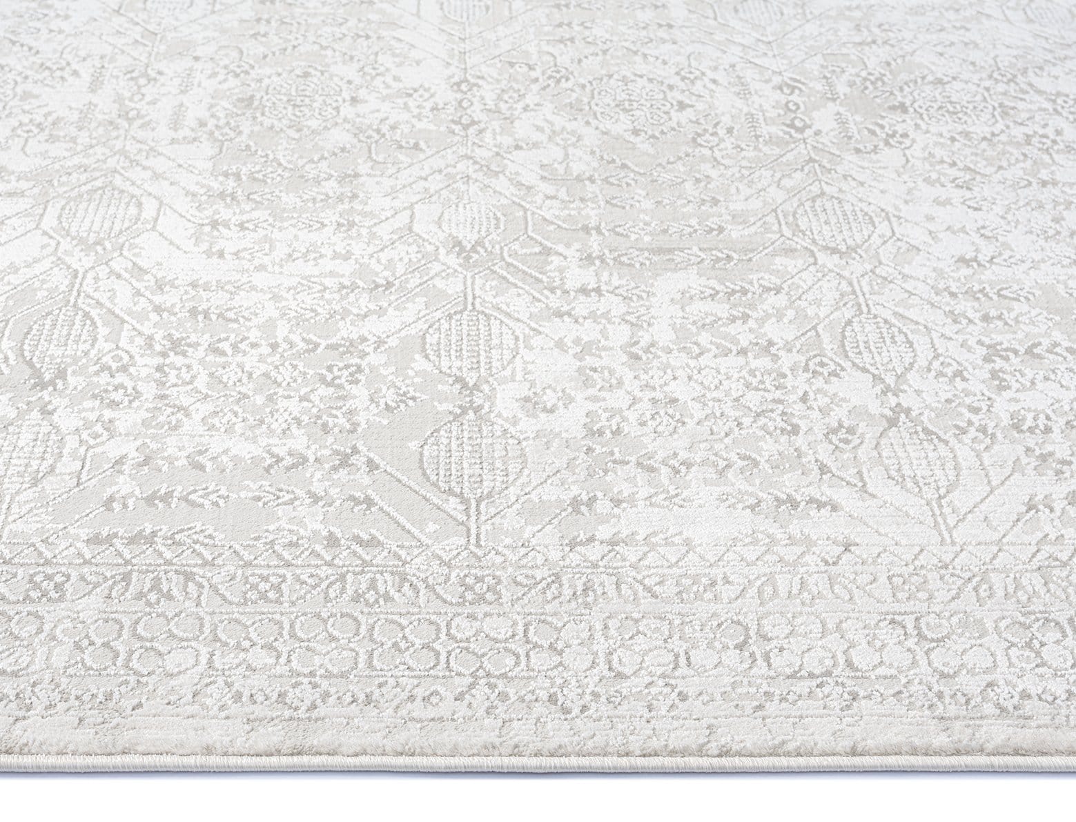 Wilamina Grey and Ivory Distressed Floral Rug - Image 17