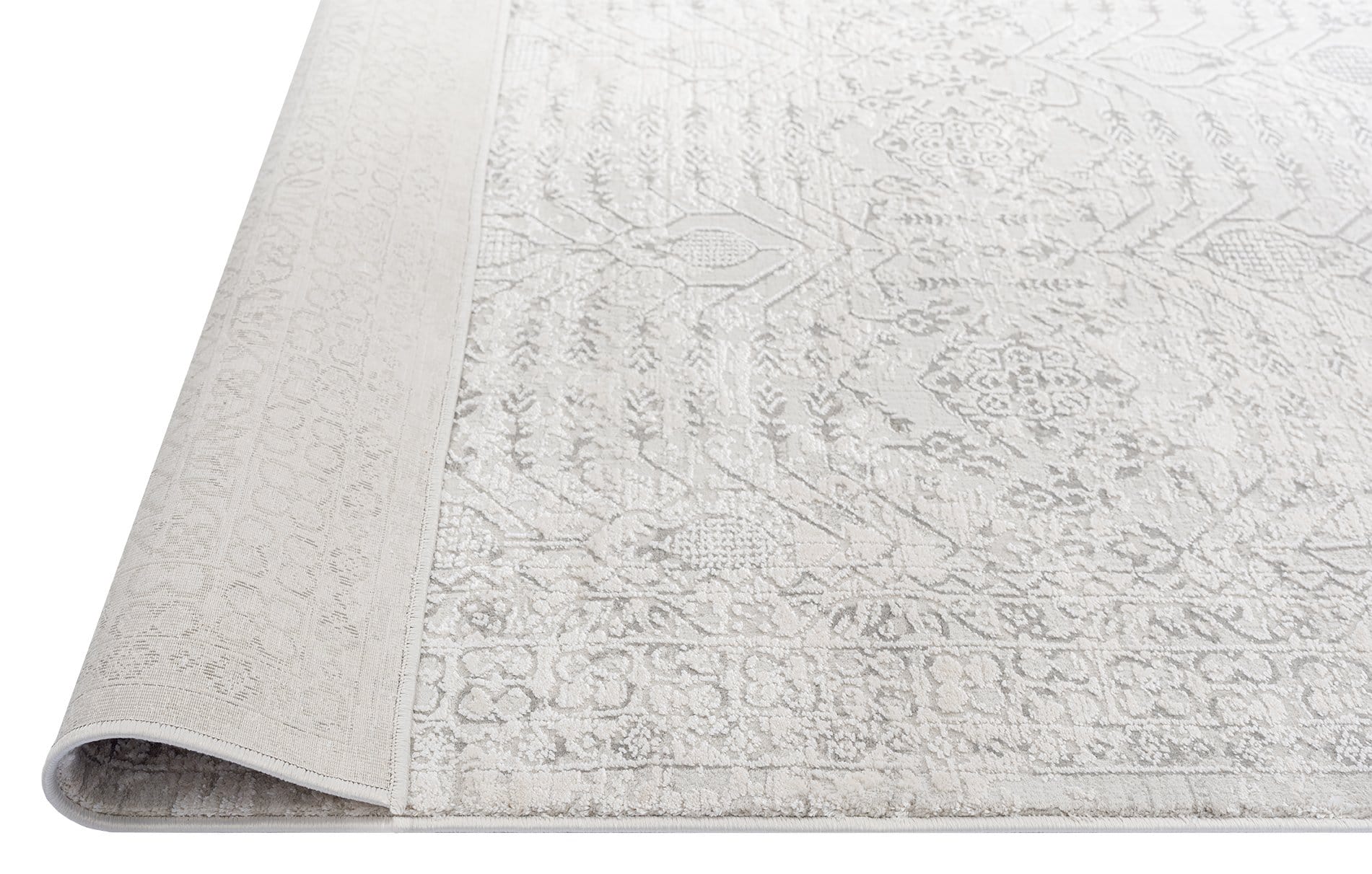 Wilamina Grey and Ivory Distressed Floral Rug - Image 18