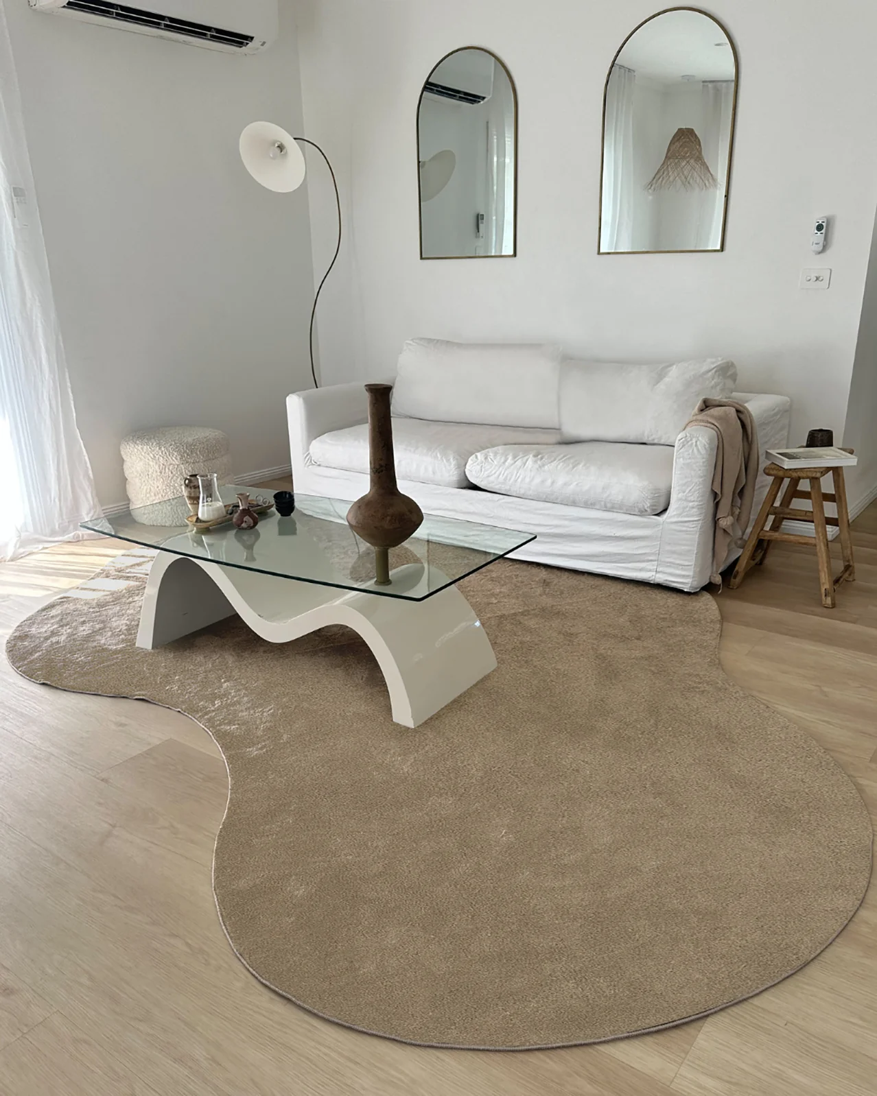 Winnie Taupe Brown Irregular Shape Washable Rug - Image 2