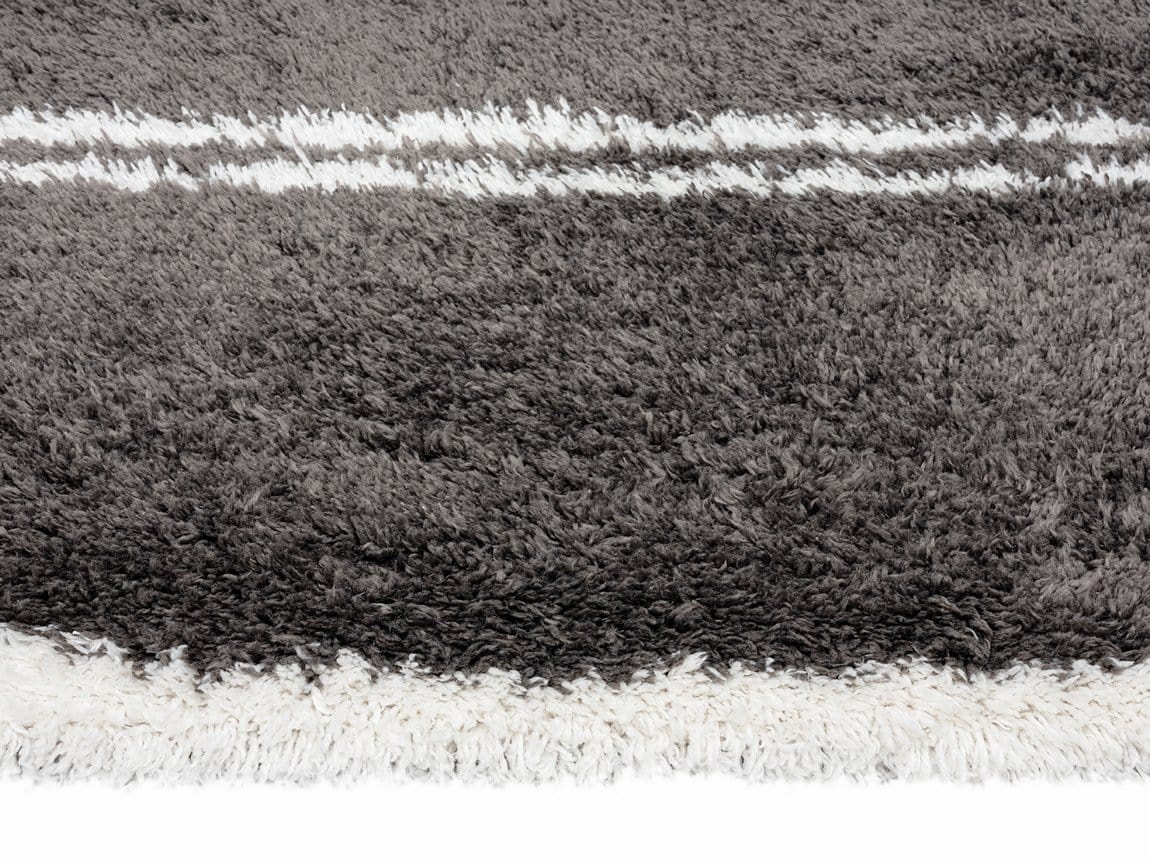 Yara Charcoal Grey And Ivory Shag Indoor Mat - Image 4