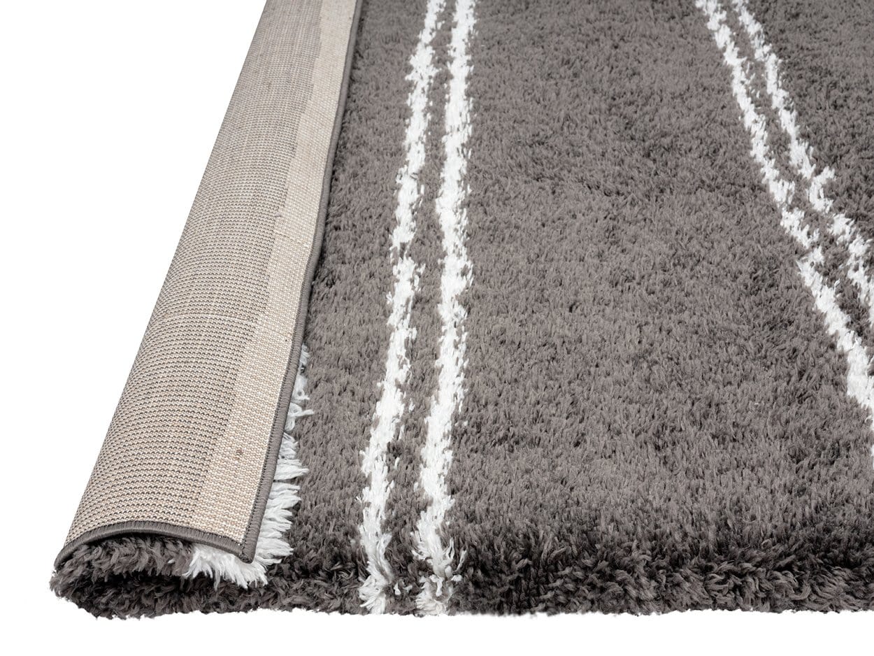 Yara Charcoal Grey And Ivory Shag Indoor Mat - Image 5