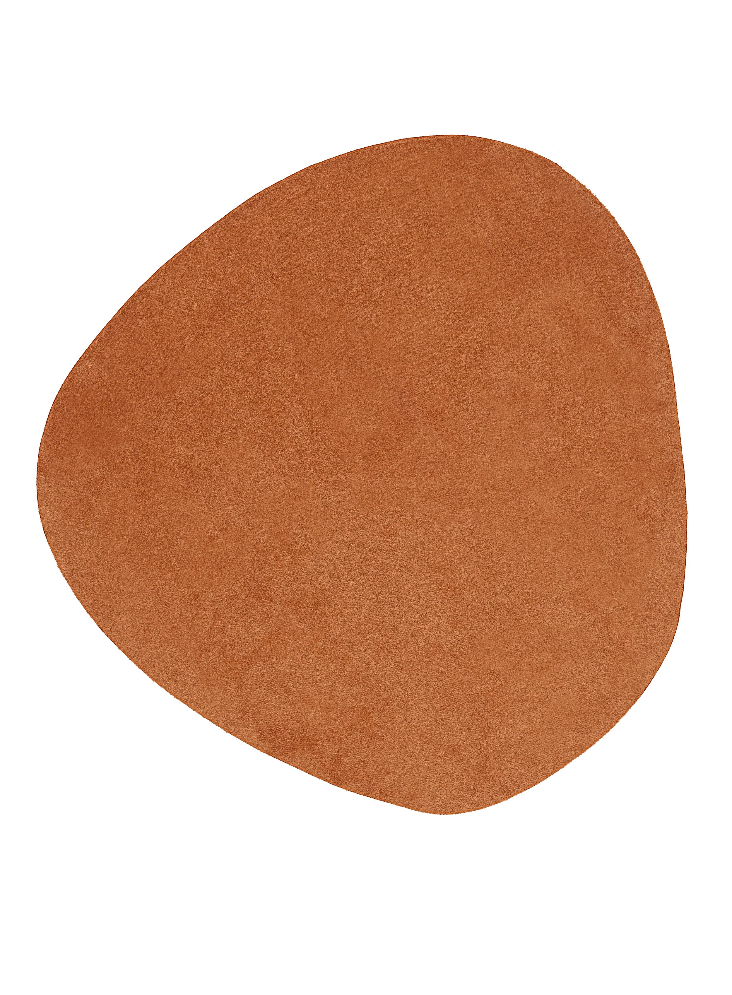 Yasha Terracotta Brown Irregular Round Washable Rug