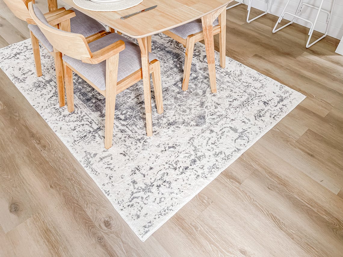 Yelina Cream and Grey Distressed Washable Rug - Image 15