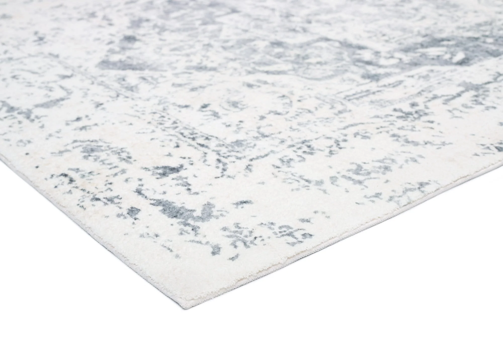 Yelina Cream and Grey Distressed Washable Rug - Image 17