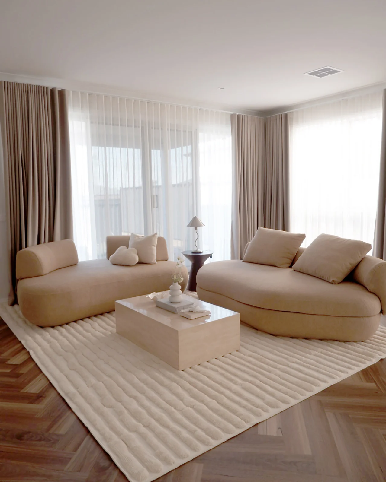 Yoanna Ivory Abstract Striped Rug - Image 2