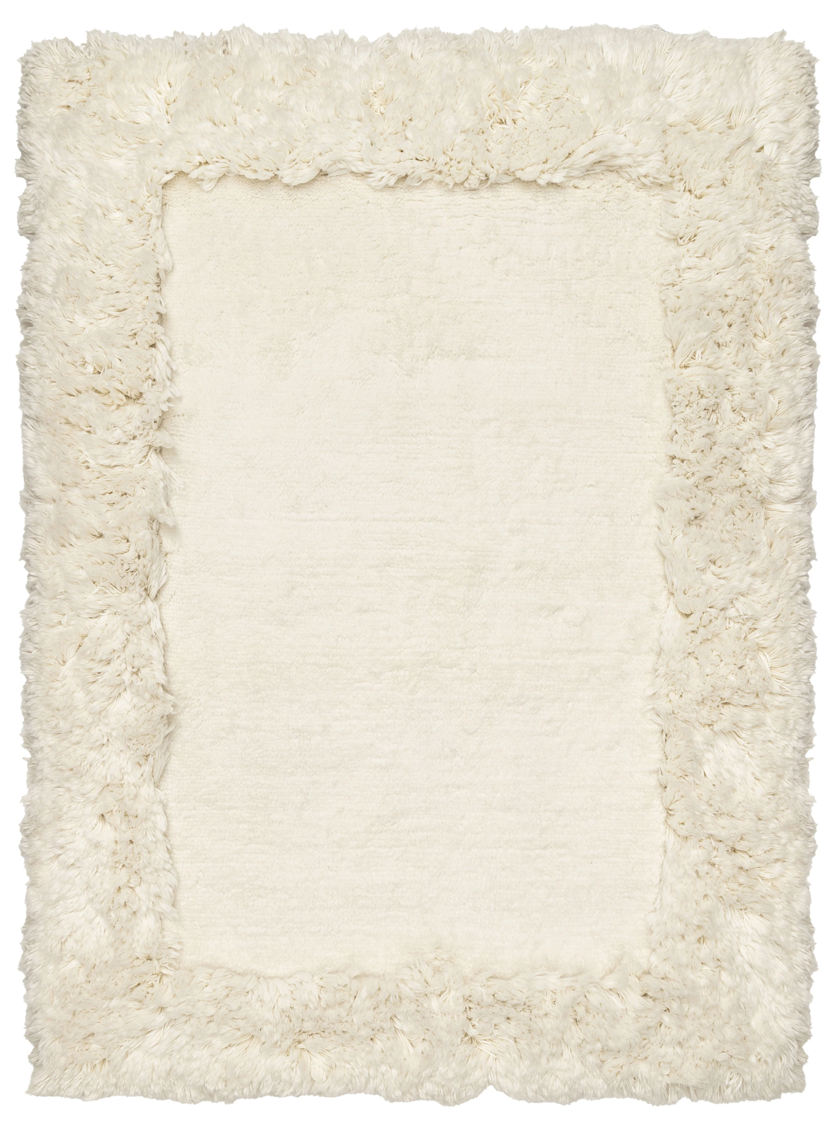 Yosefa Natural Cream Rectangular Shag Rug